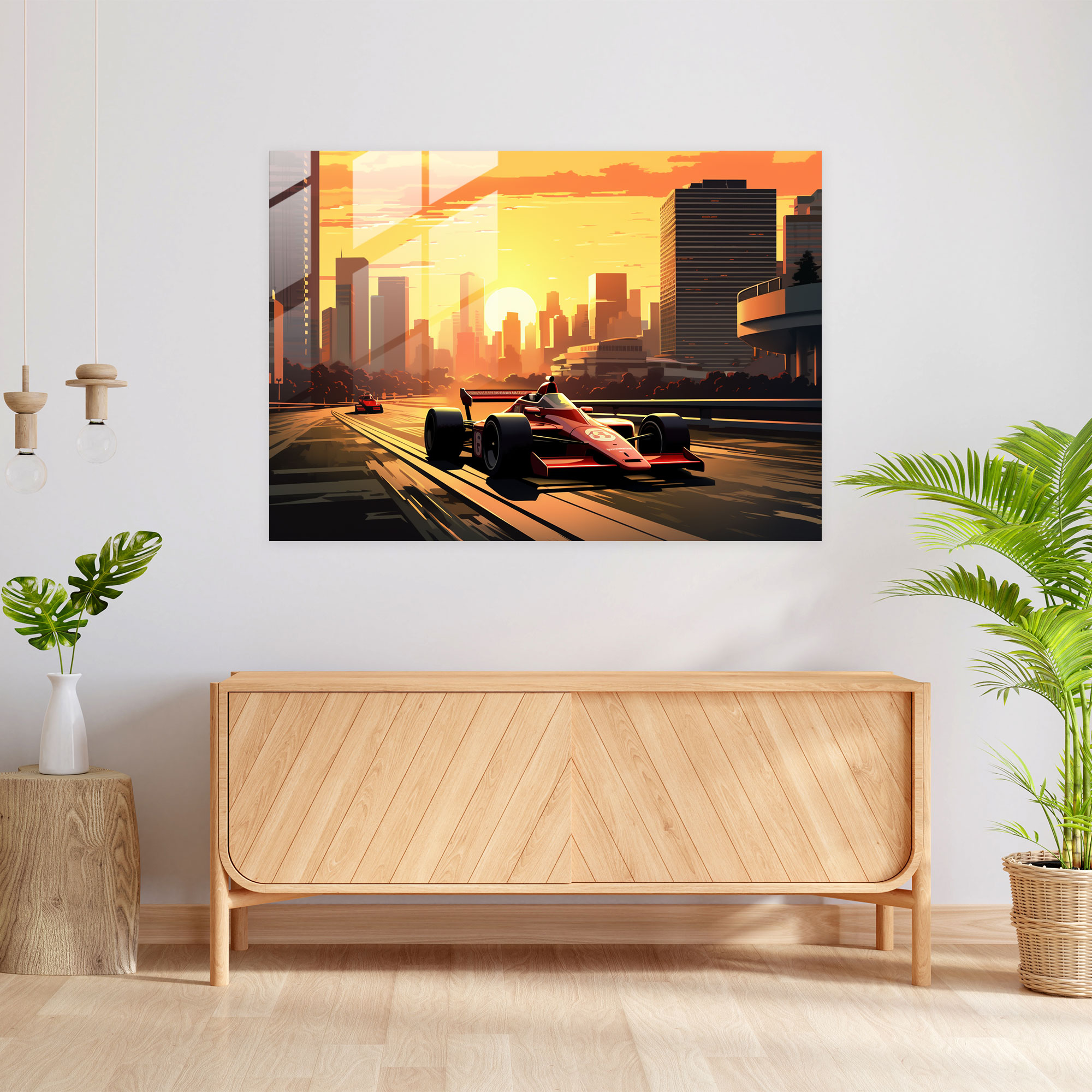 Formula 1 Retro Glass Print - Formula 1, Dusk, Glass Art, Formula 1 Car