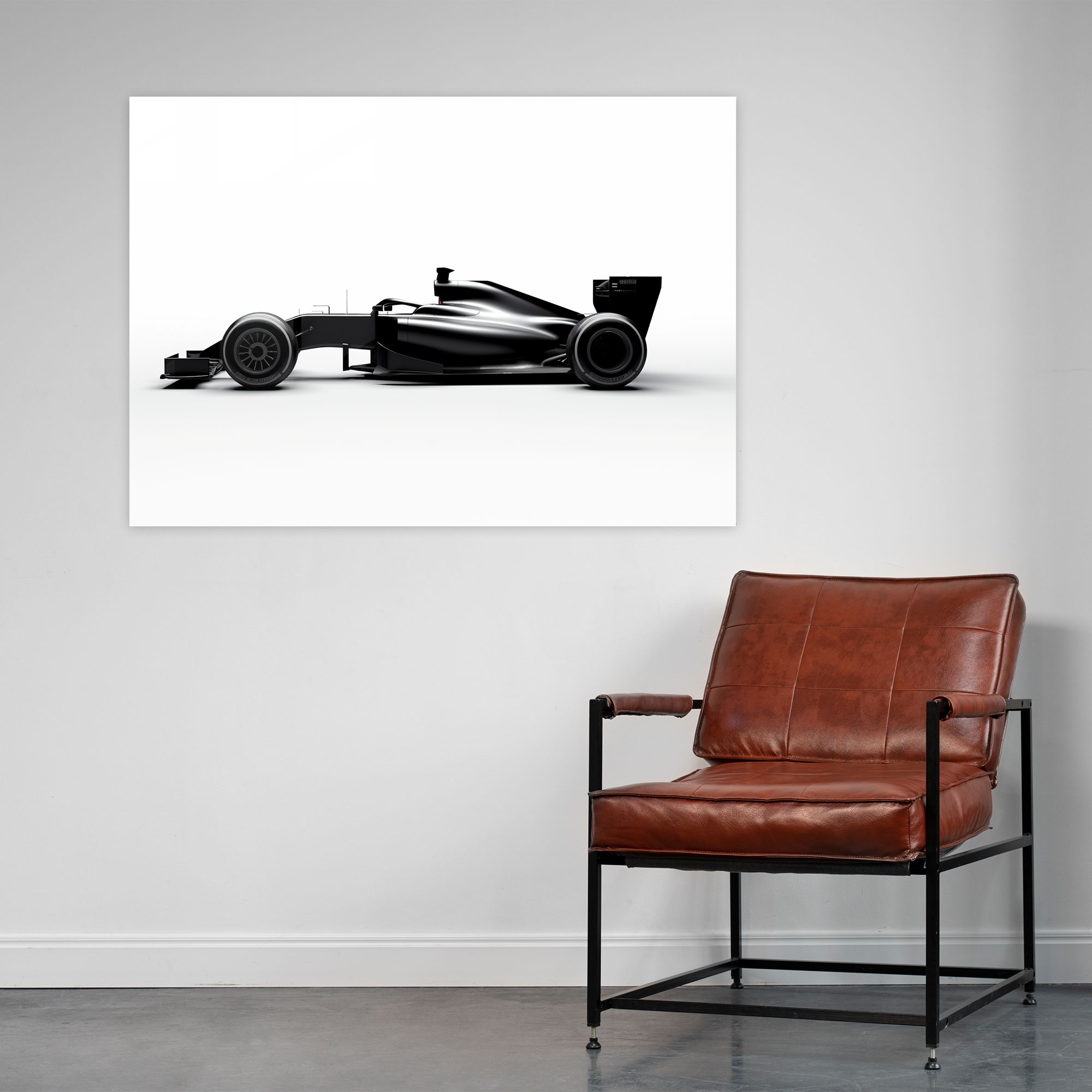 Şık Formula 1 Cam Tablo - Formula 1 Duvar Dekorasyonu Cam Sanatı Minimalist Tasarım