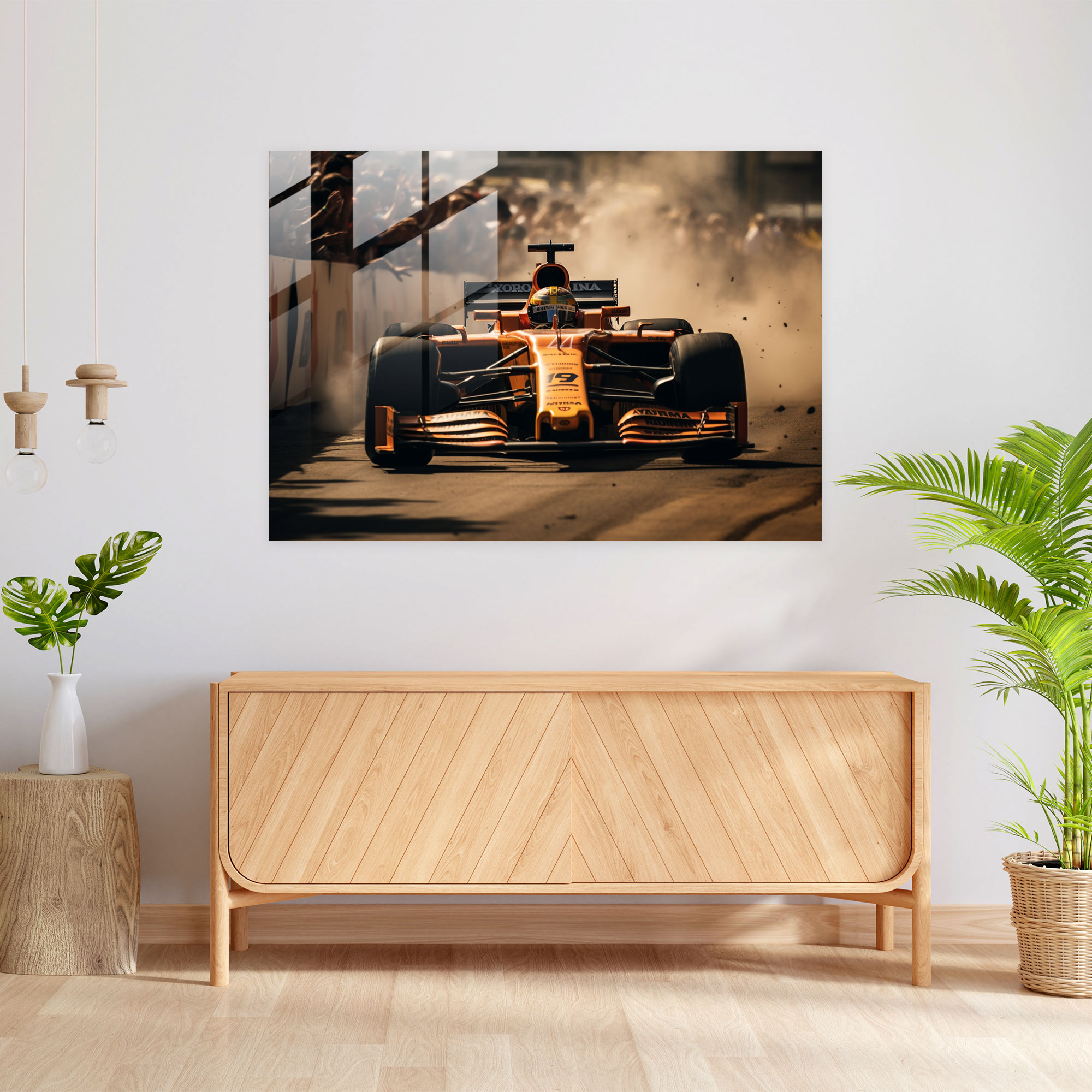 Heyecan Verici Formula 1 Cam Tablo - Formula 1 Tezahürat Yapan Kalabalık Yakın Çekim Gerçekçi Fotoğrafçılık