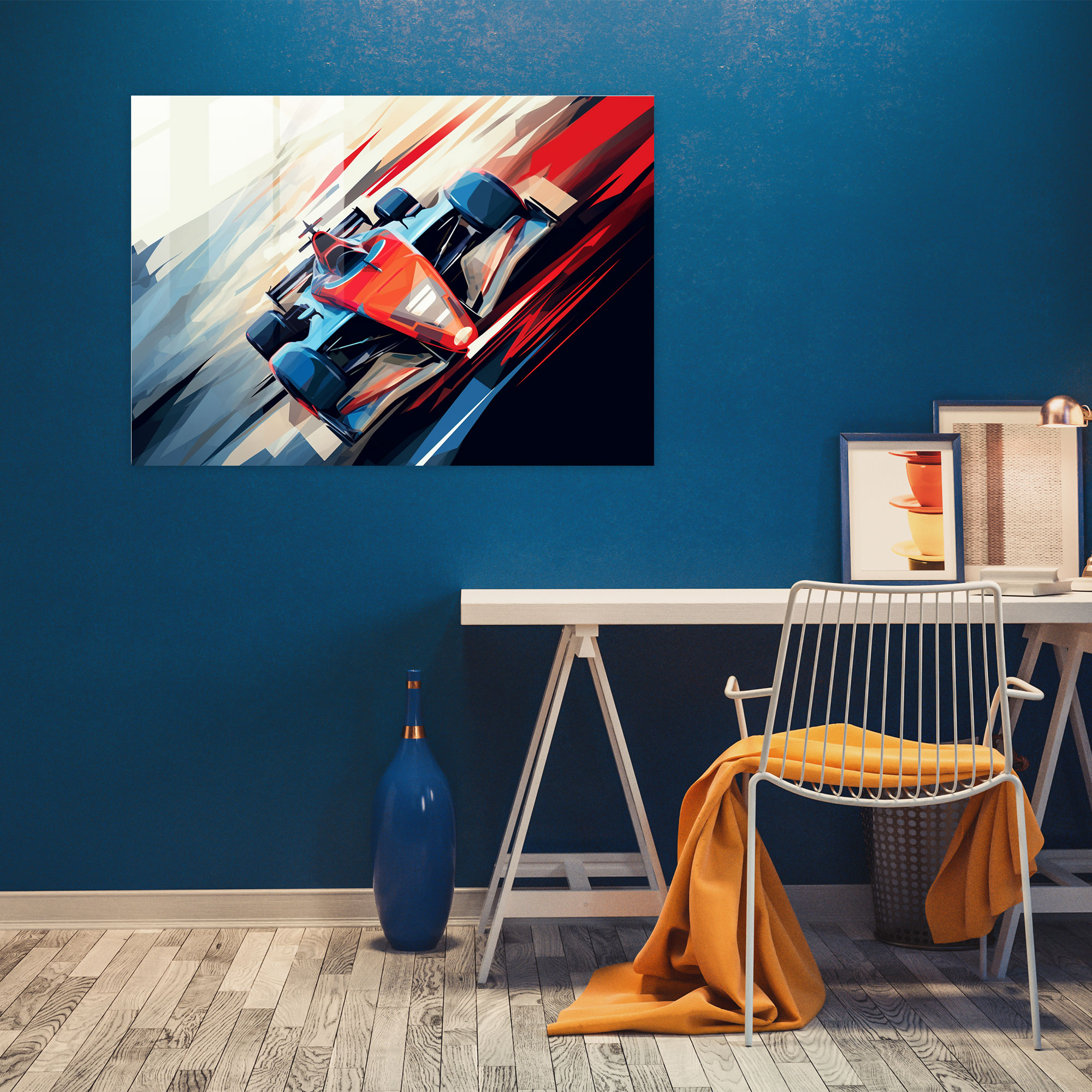 Formula 1 Geometric Glass Wall Art - Formula 1, Shapes, Dynamic Display, Illustration