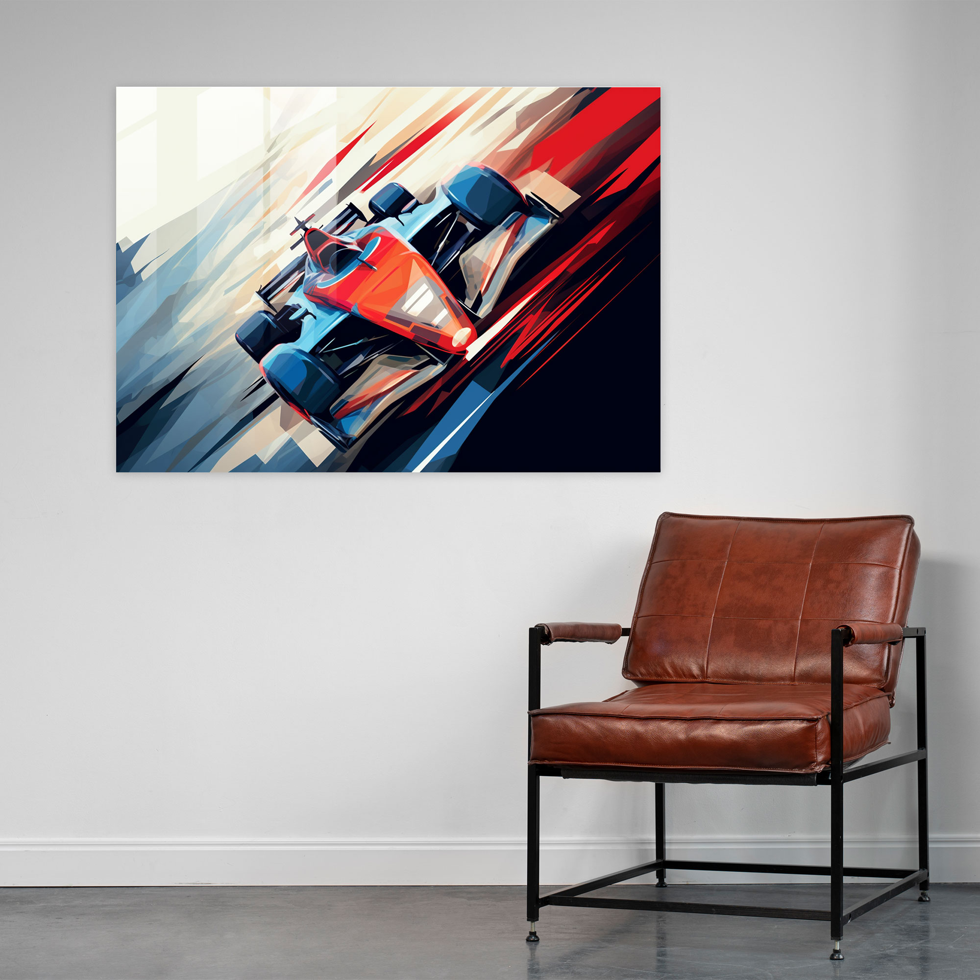 Formula 1 Geometric Glass Wall Art - Formula 1, Shapes, Dynamic Display, Illustration