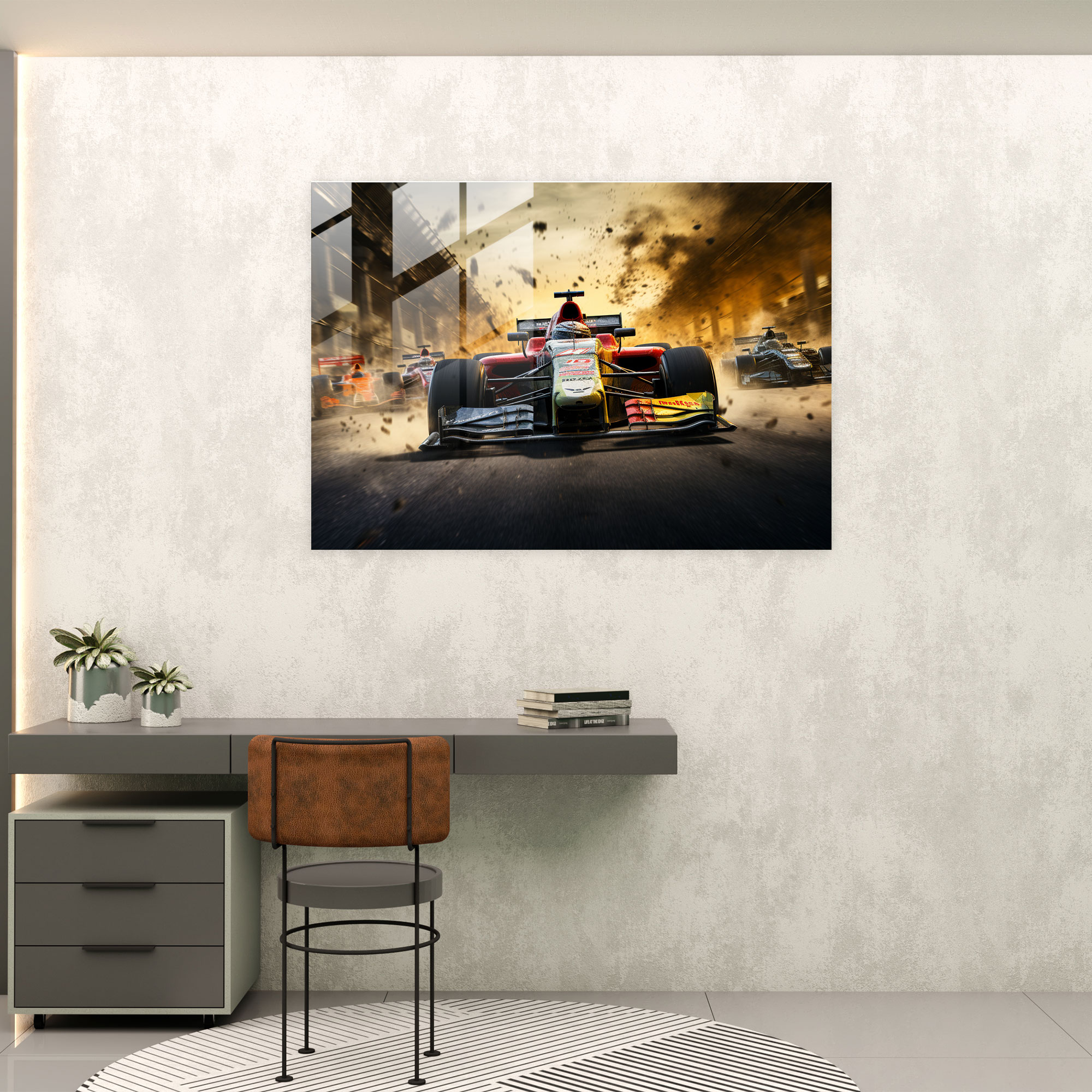 Formula 1 Glass Art - Formula 1, Racetrack, Glass Print, Speed