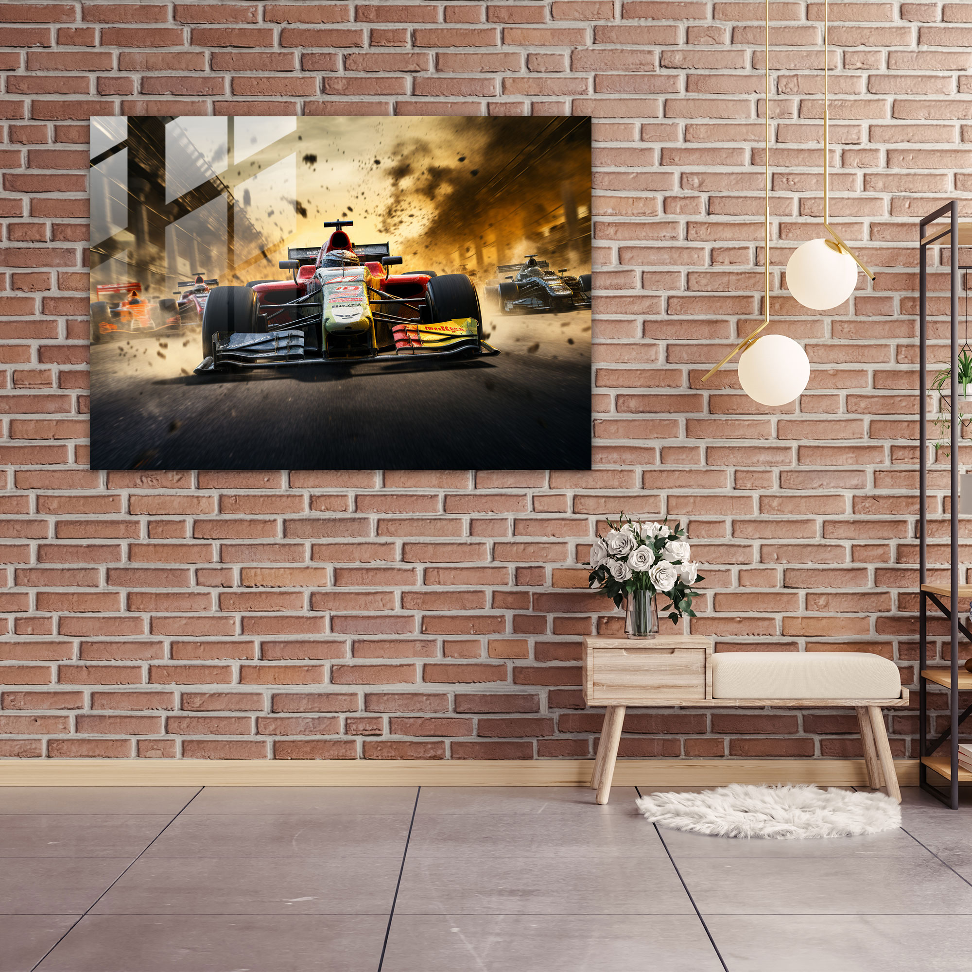 Formula 1 Glass Art - Formula 1, Racetrack, Glass Print, Speed