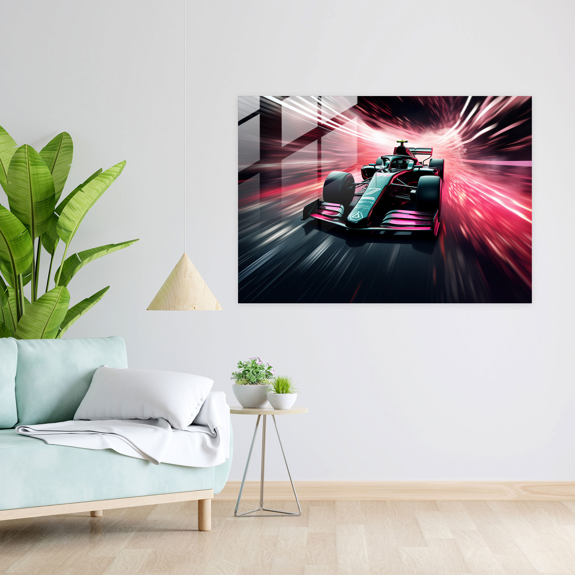Formula 1 Cam Sanatı - Dijital İllüstrasyon Cam Tablo