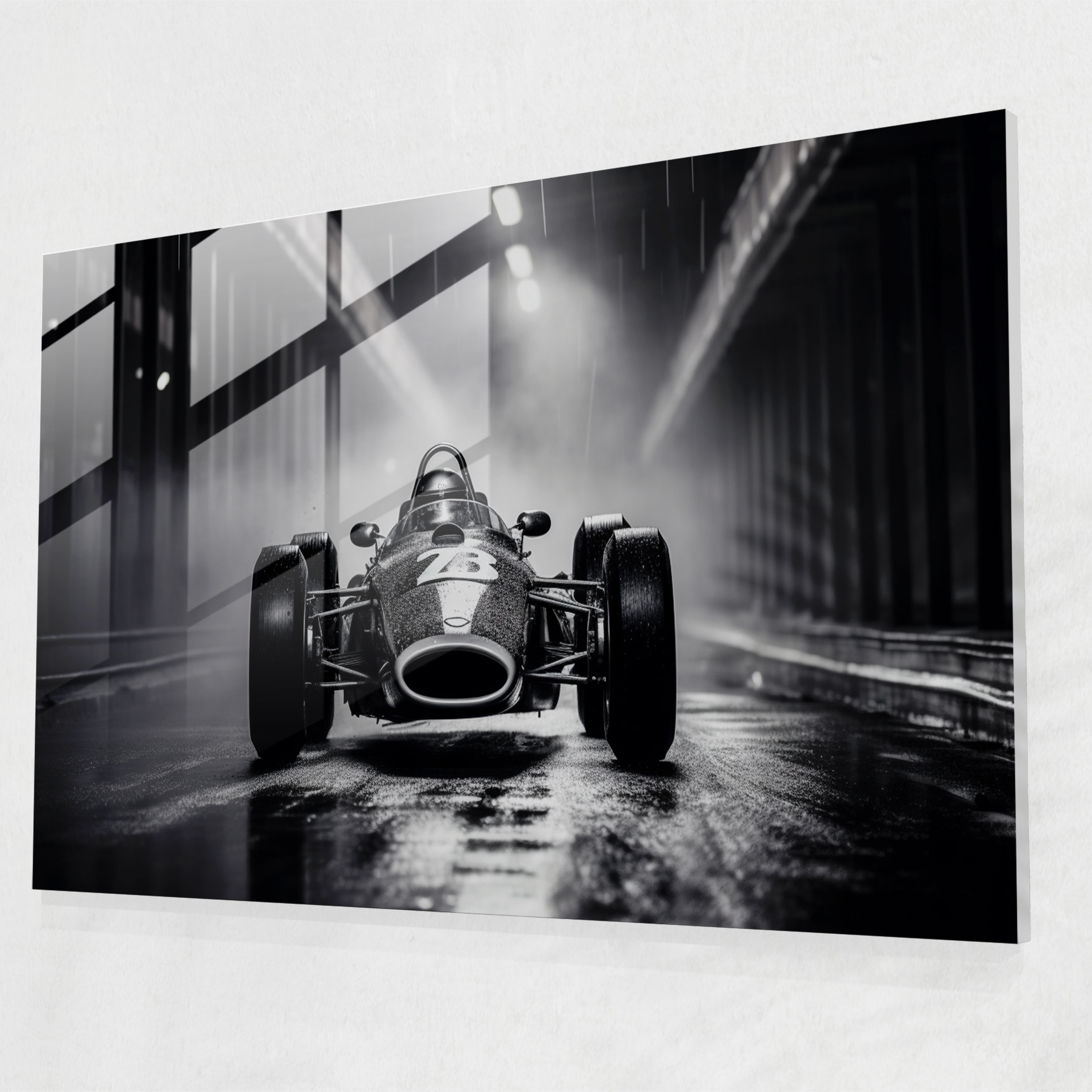 Formula 1 Glass Wall Art - Formula 1, Glass Wall Art, Monochromatic Elegance, Glass Art