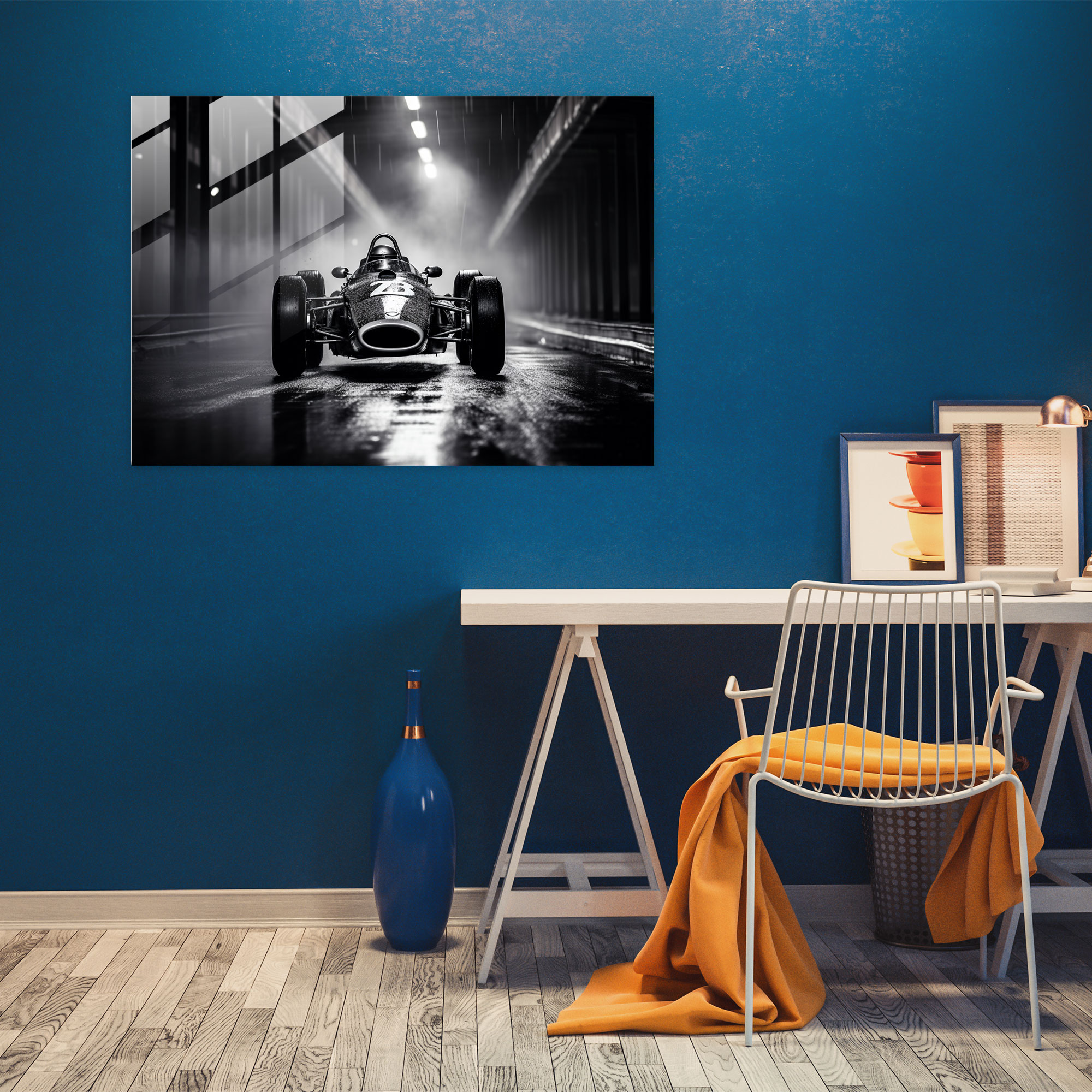 Formula 1 Glass Wall Art - Formula 1, Glass Wall Art, Monochromatic Elegance, Glass Art
