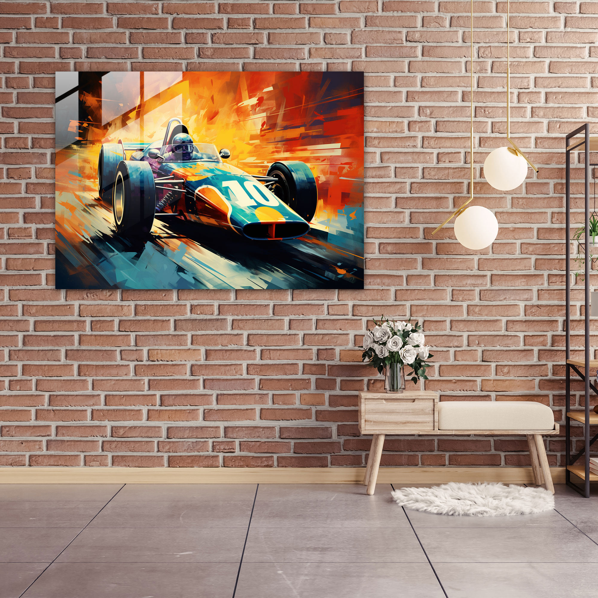 Formula 1 Glass Print - Formula 1, Retro Vintage, Glass Print, Formula 1