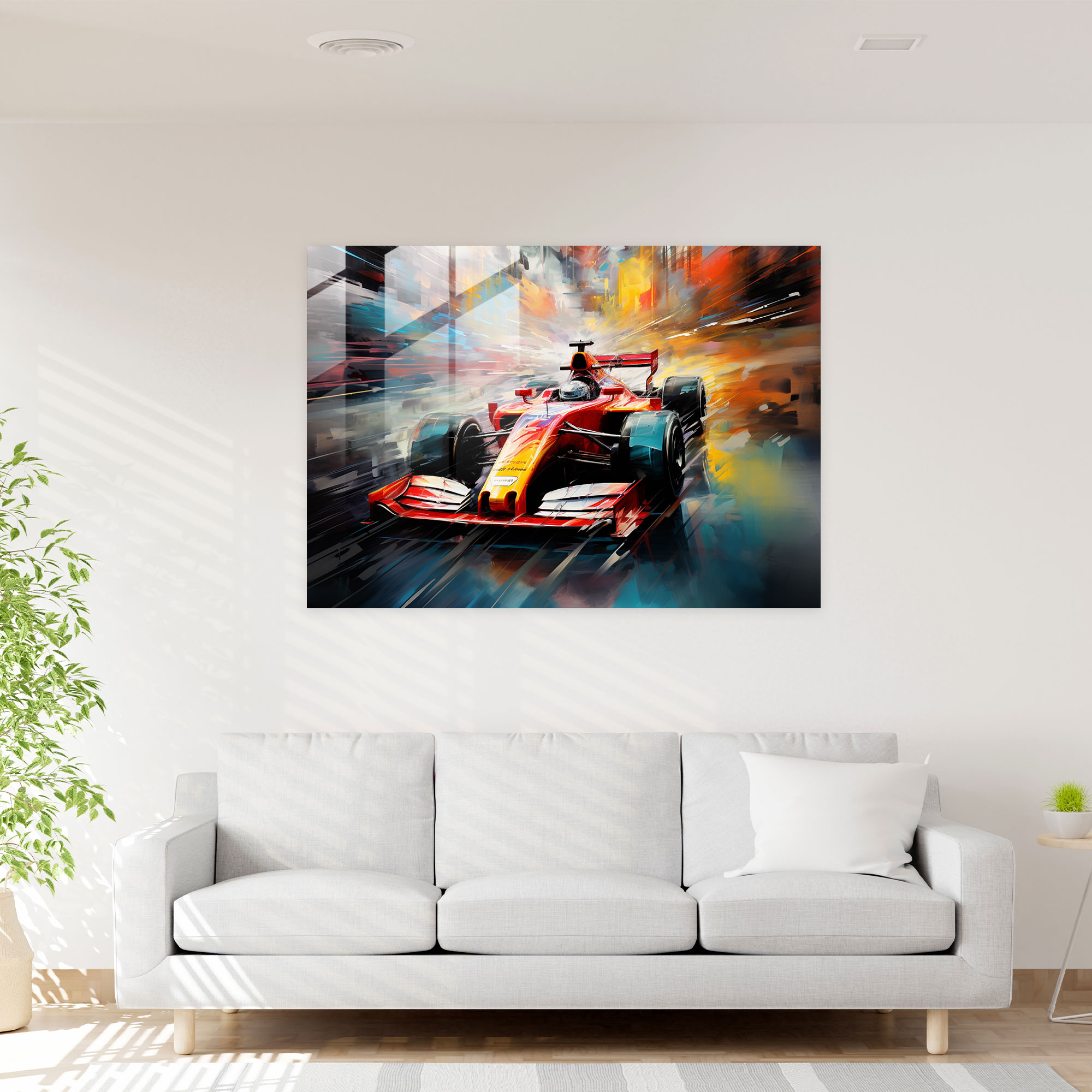 Formula 1 Glass Print - Formula 1, Formula 1, Blurred Depiction, Home Decoration