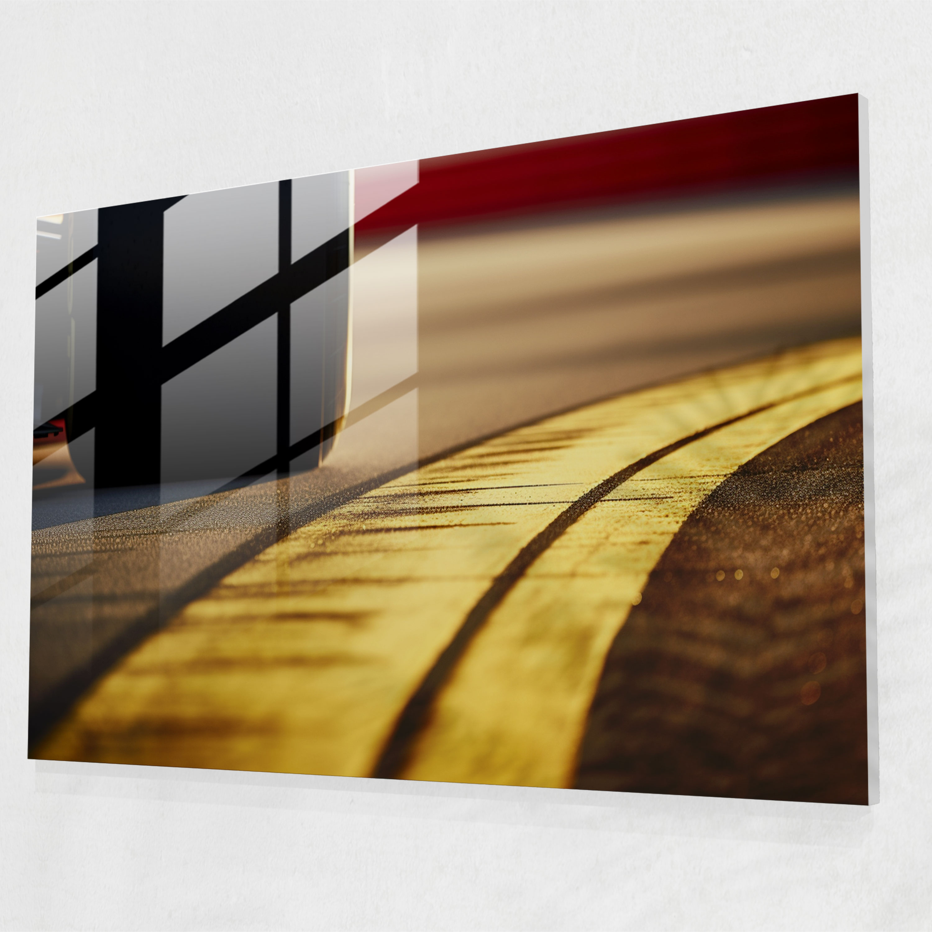 Formula 1 Tire Marks Glass Print - Formula 1, Intensity, Glass Wall Art, Precision