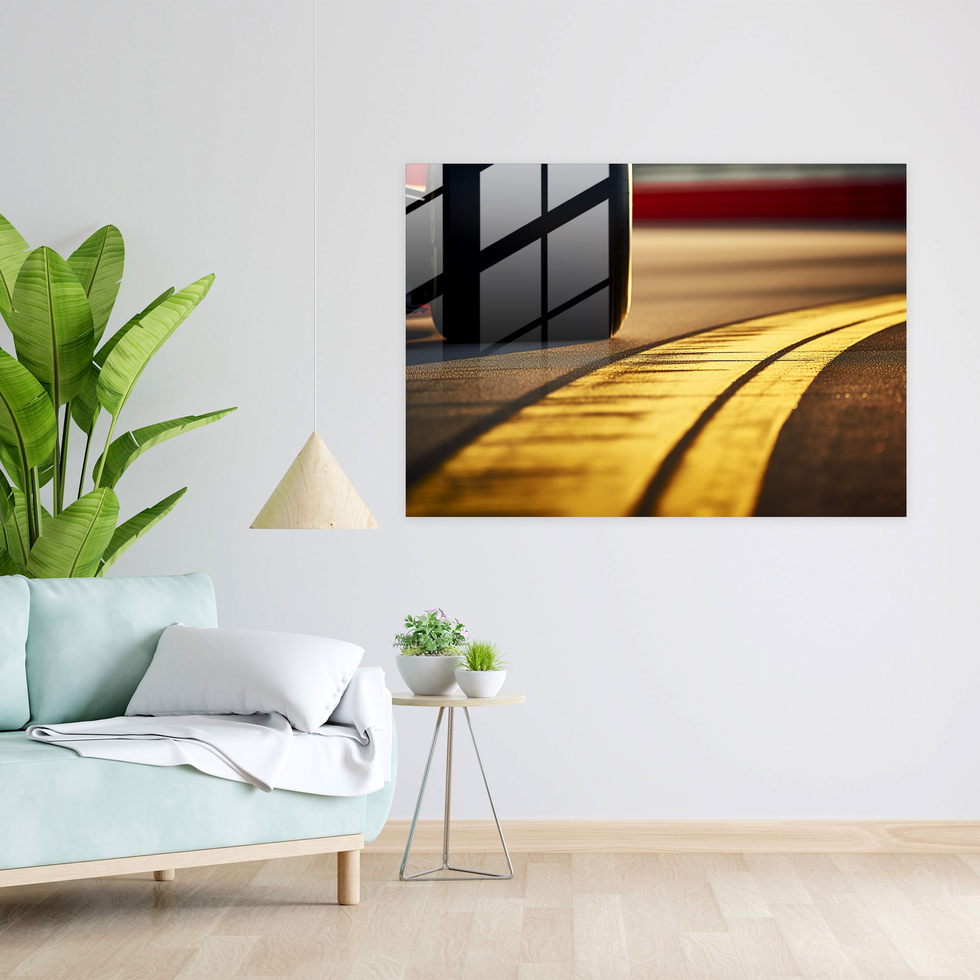 Formula 1 Tire Marks Glass Print - Formula 1, Intensity, Glass Wall Art, Precision