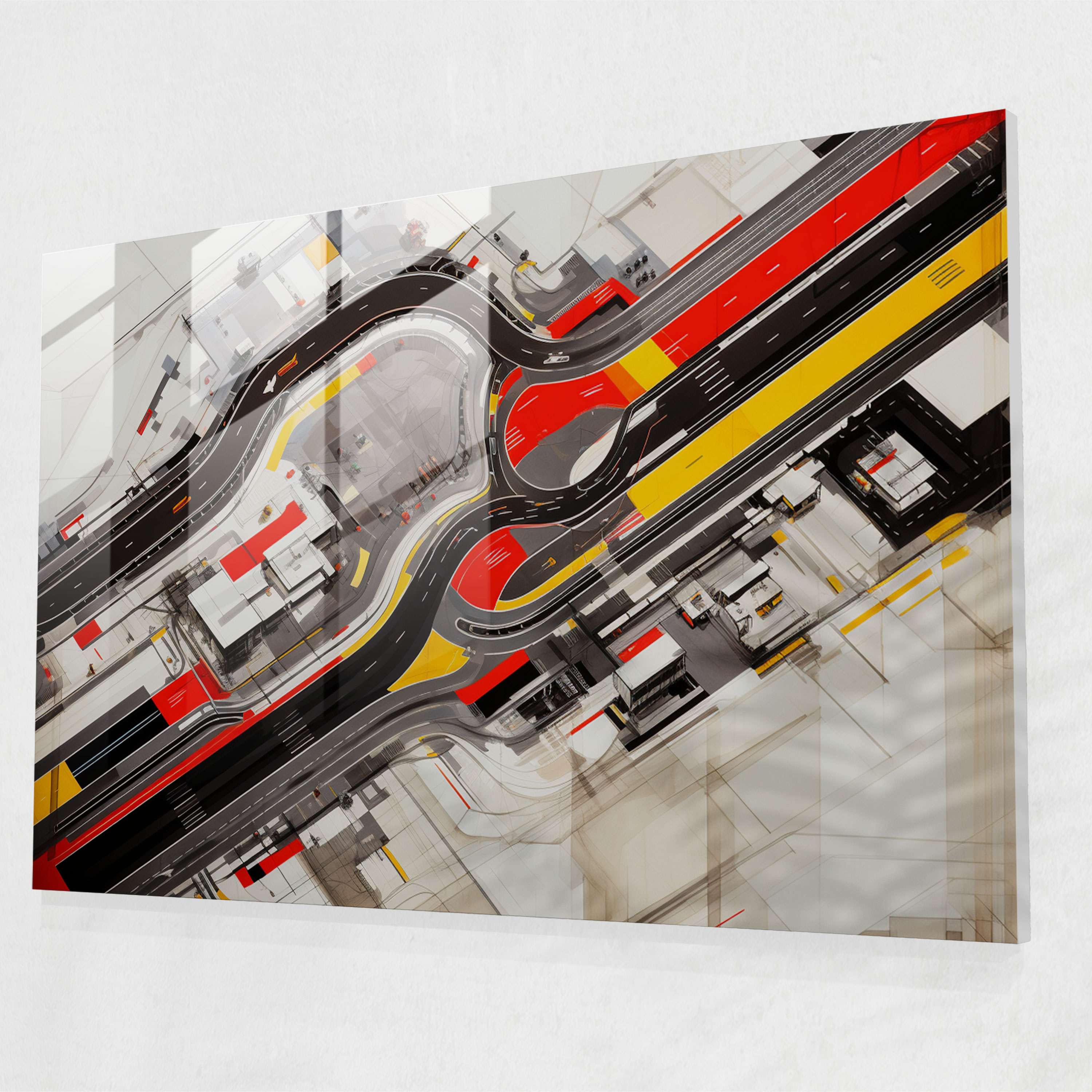 Formula 1 Race Track Glass Print - Formula 1, Glass Art, Aerial Perspective, Twists And Turns