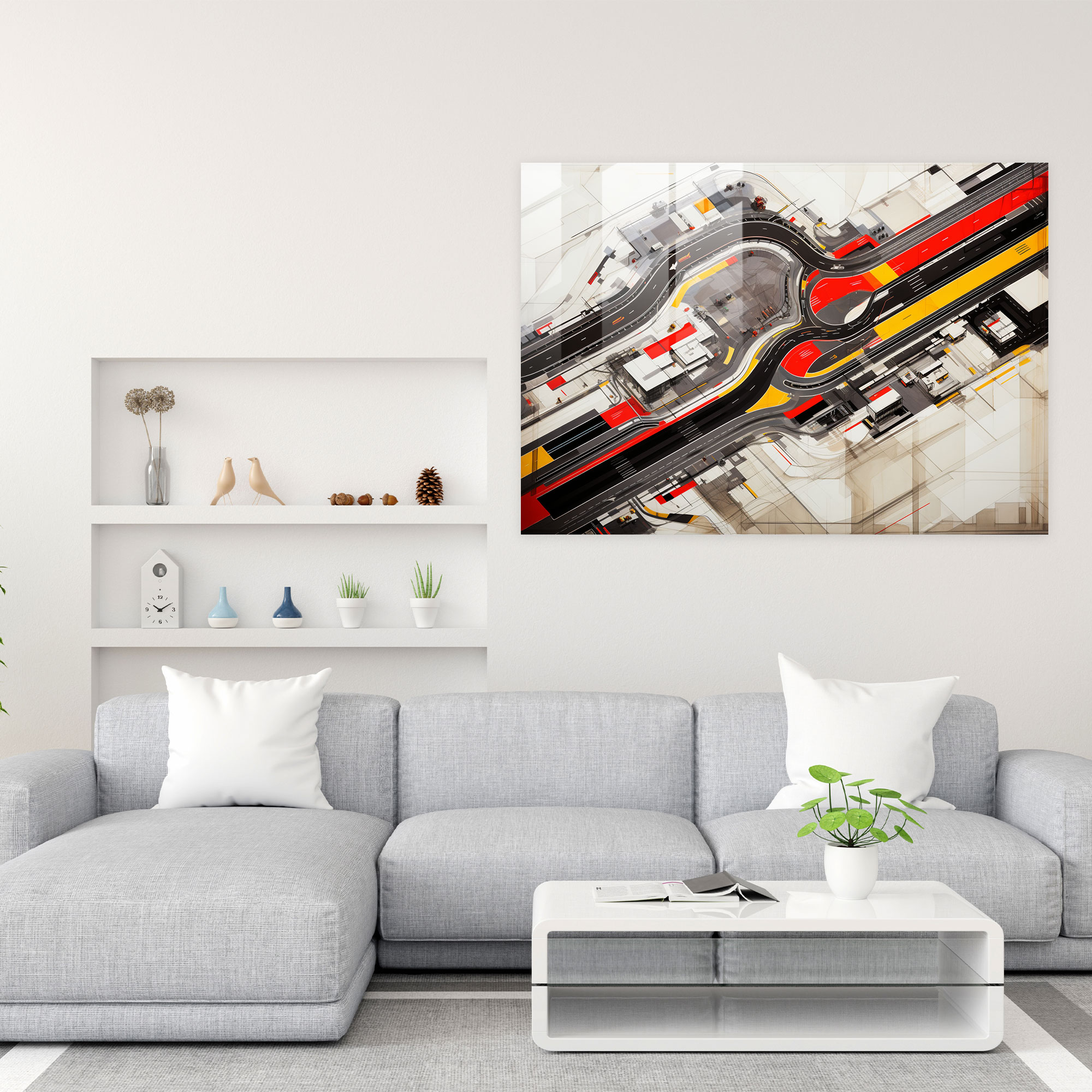 Formula 1 Race Track Glass Print - Formula 1, Glass Art, Aerial Perspective, Twists And Turns
