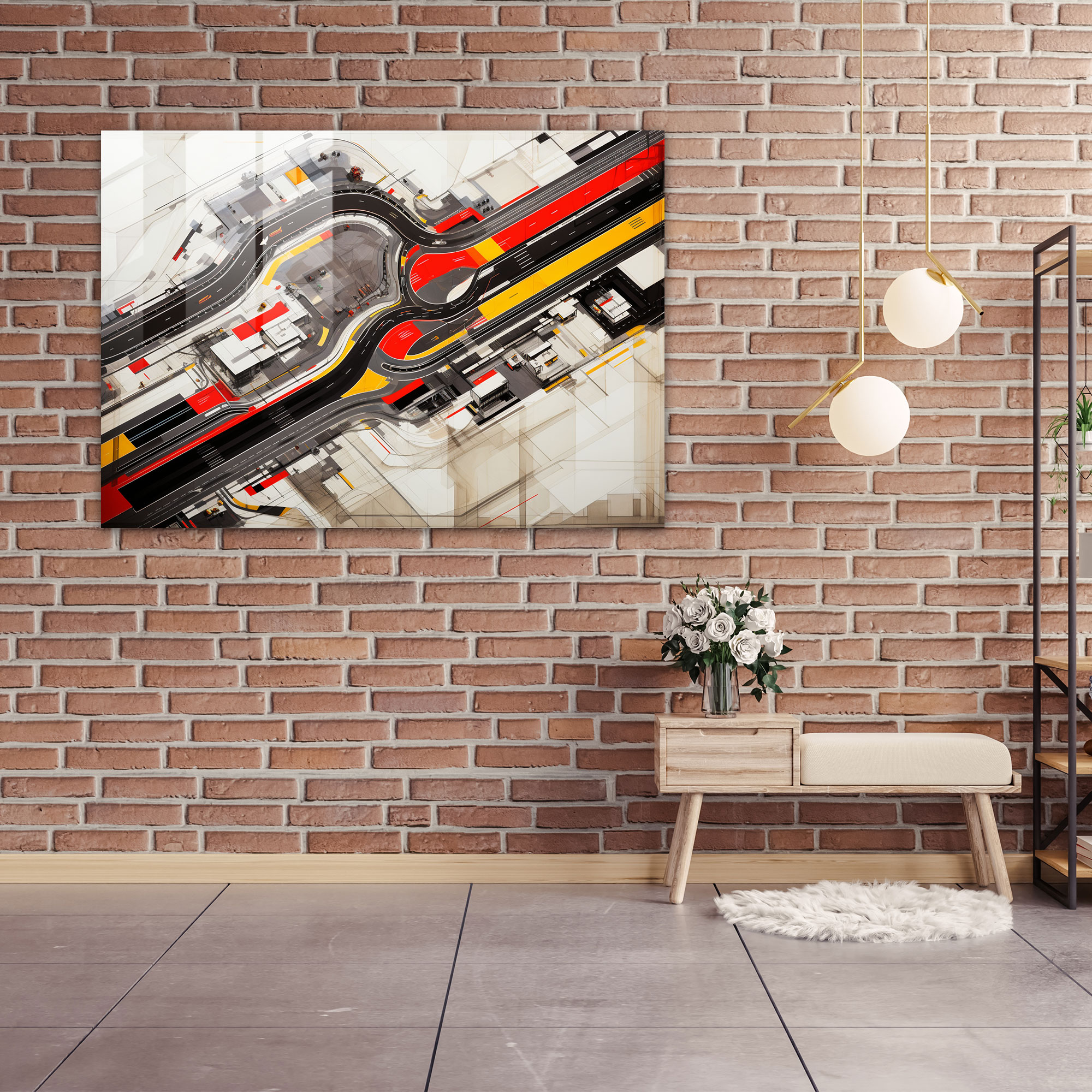 Formula 1 Race Track Glass Print - Formula 1, Glass Art, Aerial Perspective, Twists And Turns