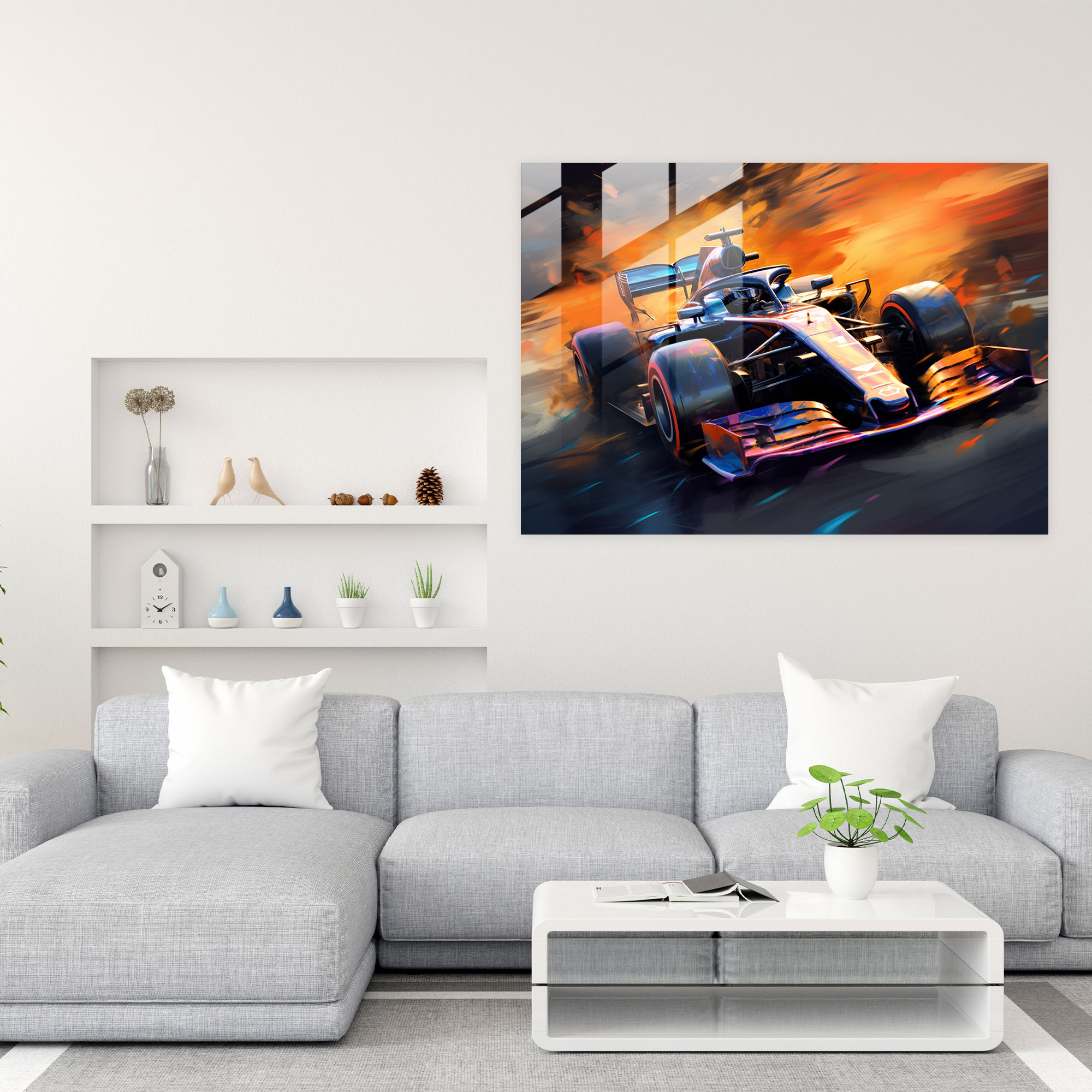 Formula 1 Glass Art - Formula 1, Realistic Rendering, Wall Decoration, Formula 1