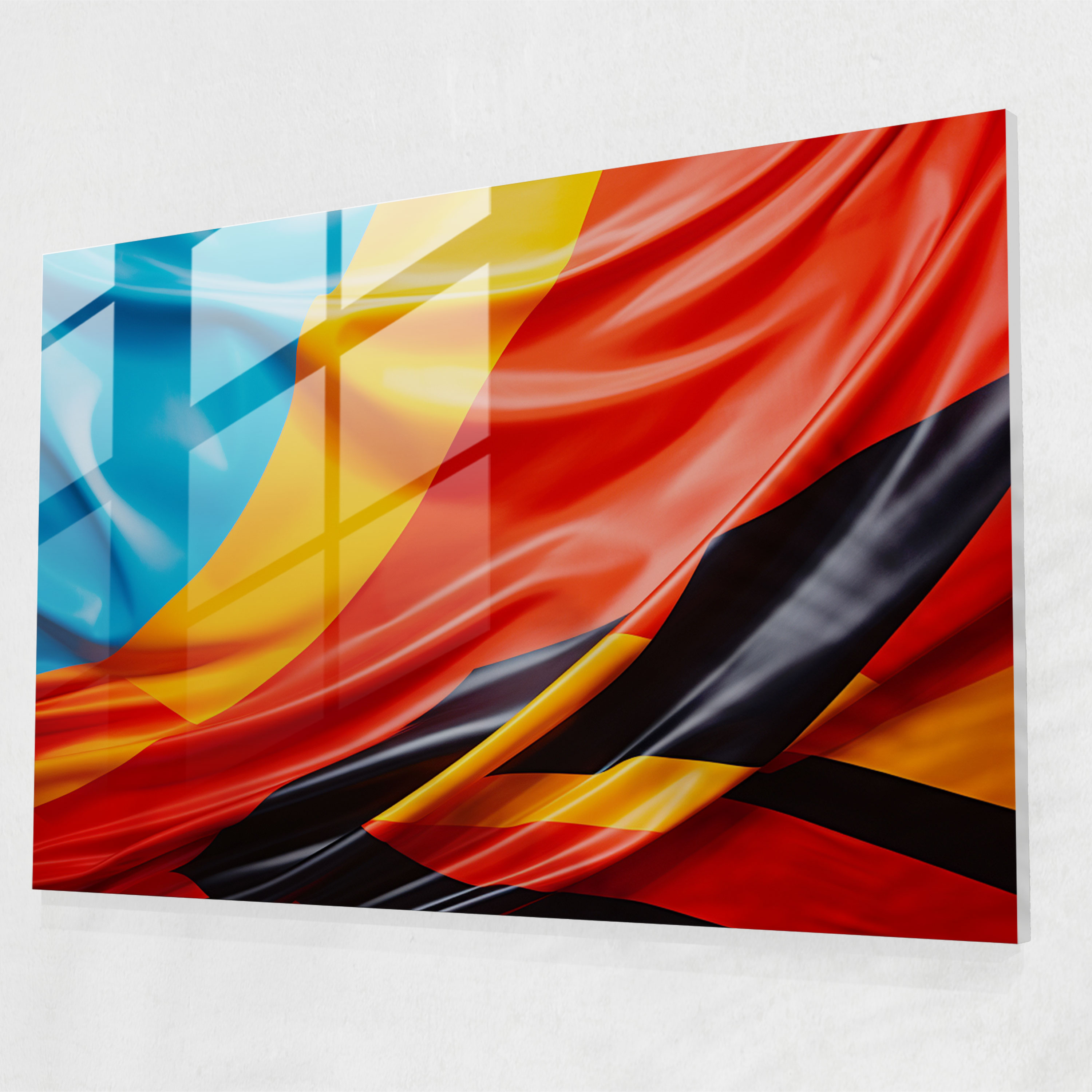 Formula 1 Bayrak Cam Tablo - Yakın Çekim Fotoğraf Modern Sanat Canlı Renkler