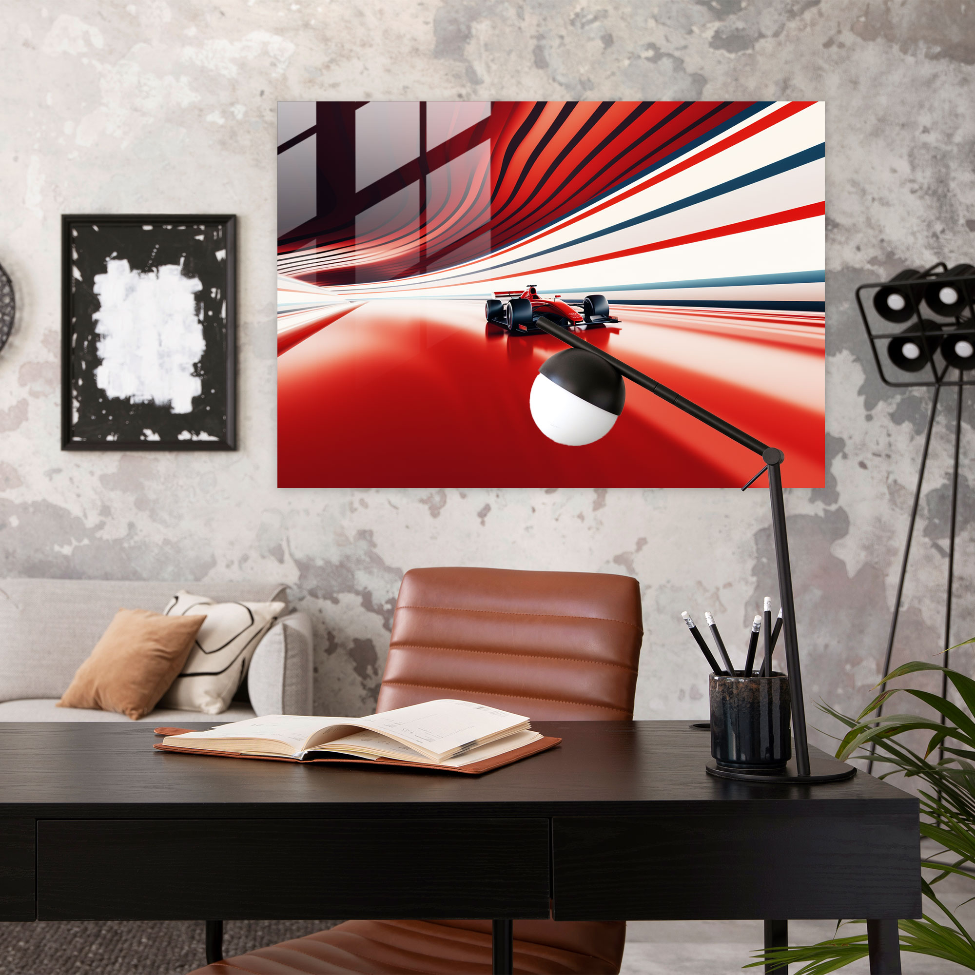 Minimalist Formula 1 Pisti Cam Tablosu - Ev Dekorasyonu Duvar Dekorasyonu Modern Sanat