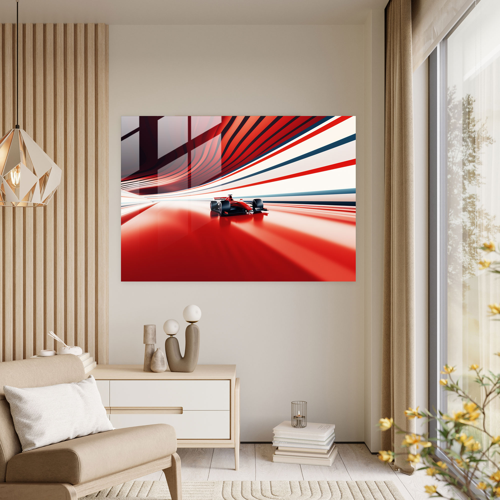 Minimalist Formula 1 Pisti Cam Tablosu - Ev Dekorasyonu Duvar Dekorasyonu Modern Sanat