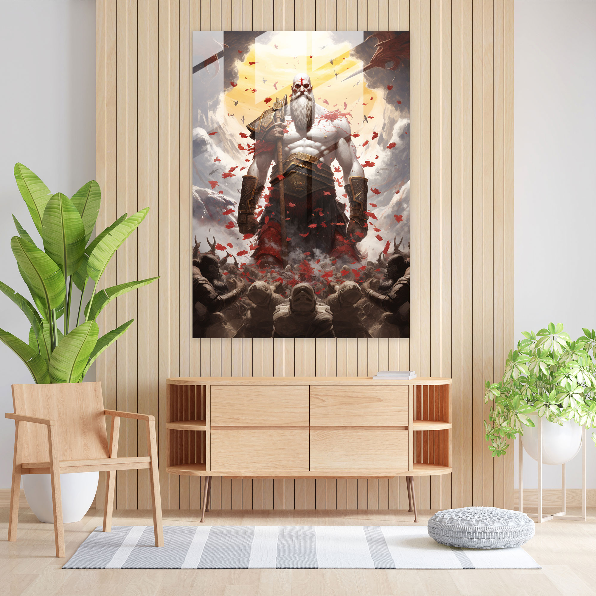 God Of War Glass Wall Art - God Of War, Fallen Warriors, Glass Wall Art, Home Decoration