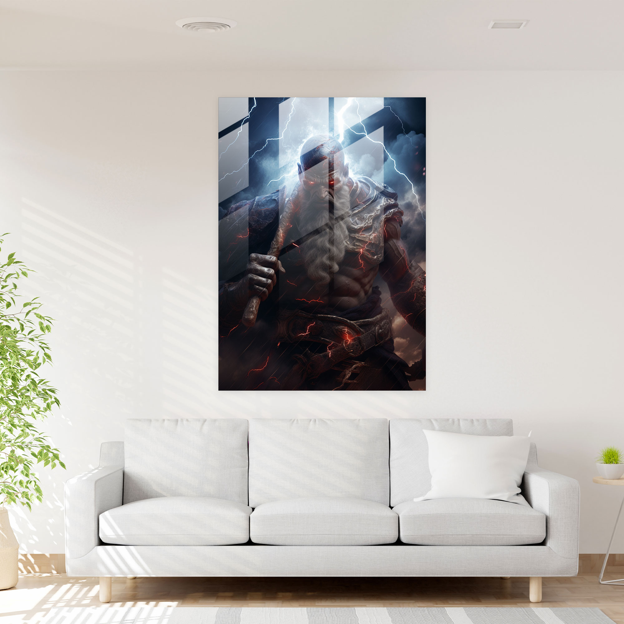 God Of War Wall Decoration - God Of War, Glass Wall Art, Battle Axe, God Of War