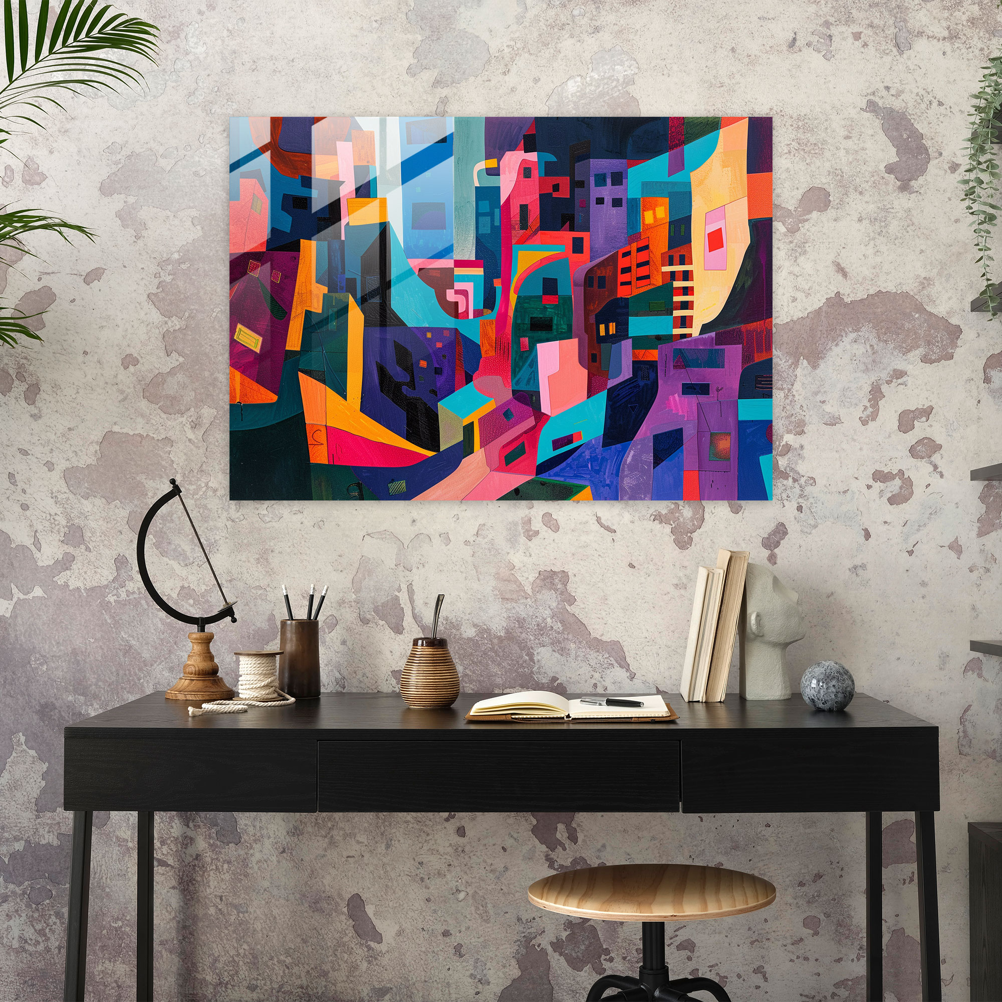 Fovism Glass Wall Art - City Of Colors - Fovism, Modern Art, Wall Decoration, Home Decoration