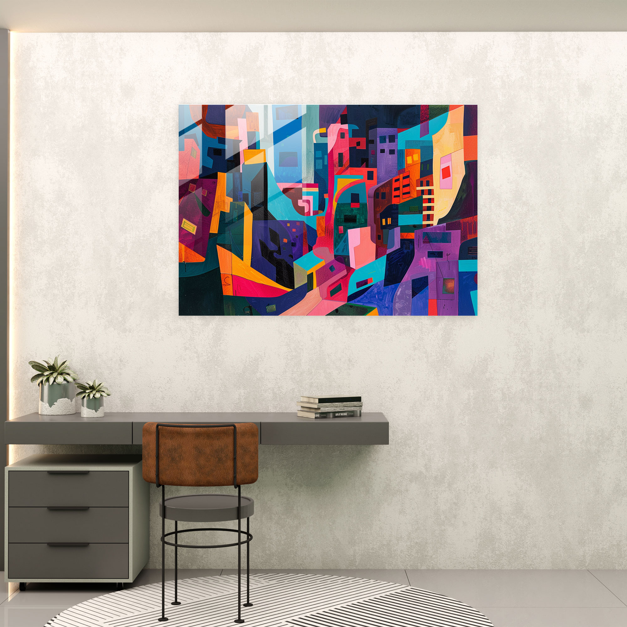 Fovism Glass Wall Art - City Of Colors - Fovism, Modern Art, Wall Decoration, Home Decoration