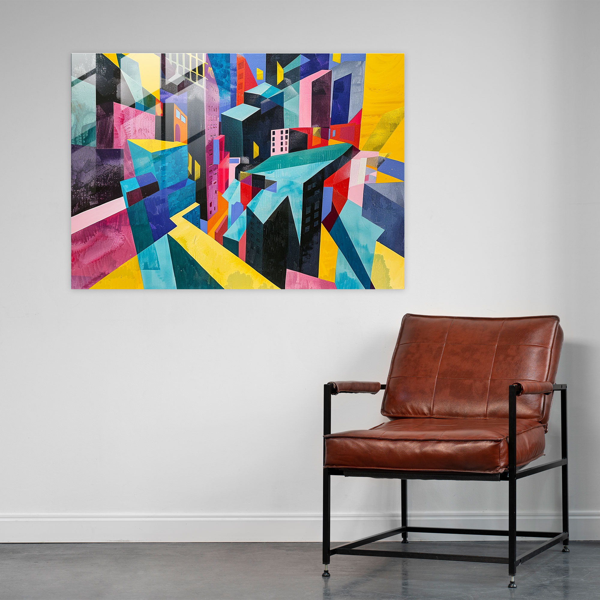 Fovism Glass Print - Urban Energy - Fovism, Fovism Art Style, Modern Art, Glass Art