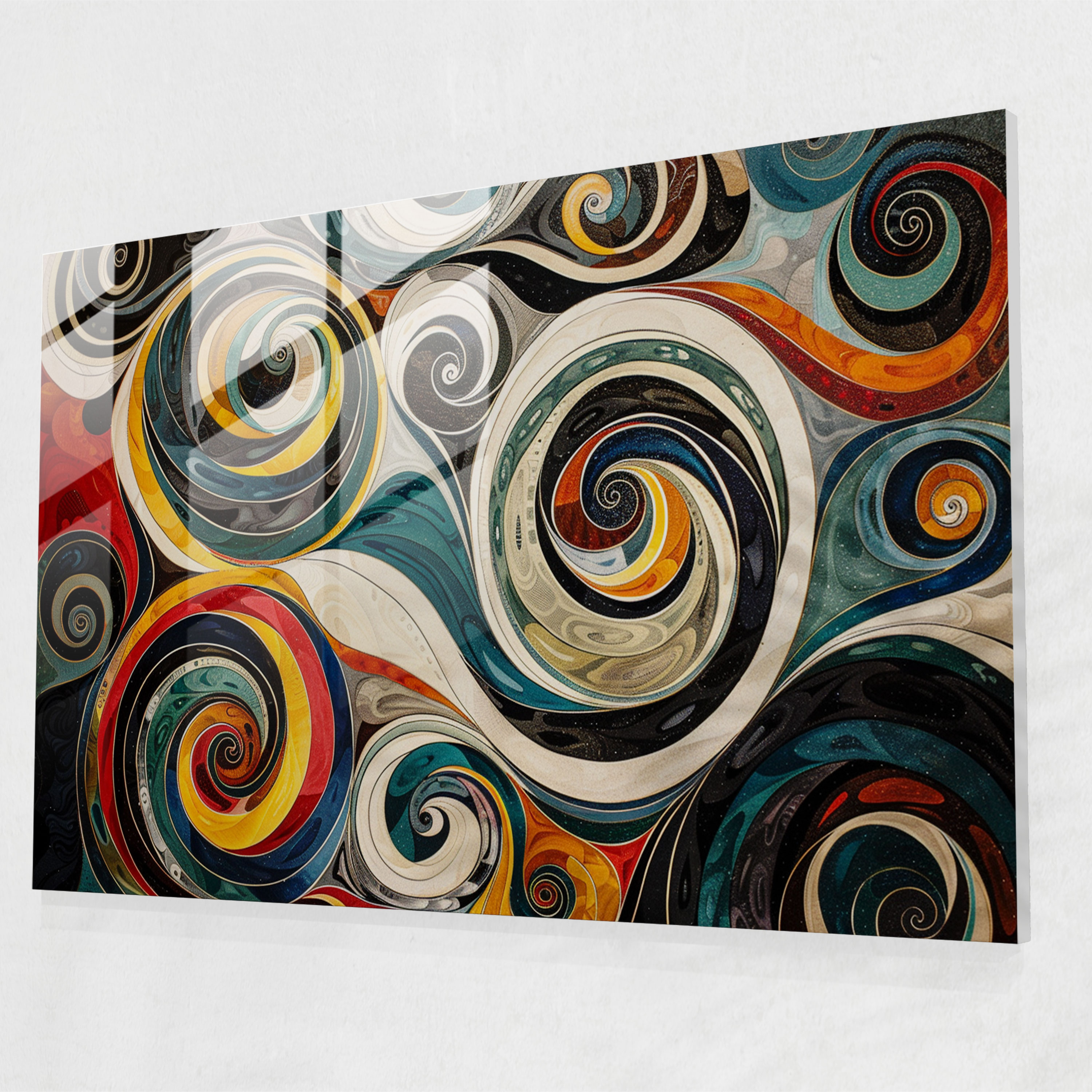 Fovism Glass Wall Art - Swirling Patterns - Fovism, Modern Art, Home Decoration, Glass Wall Art