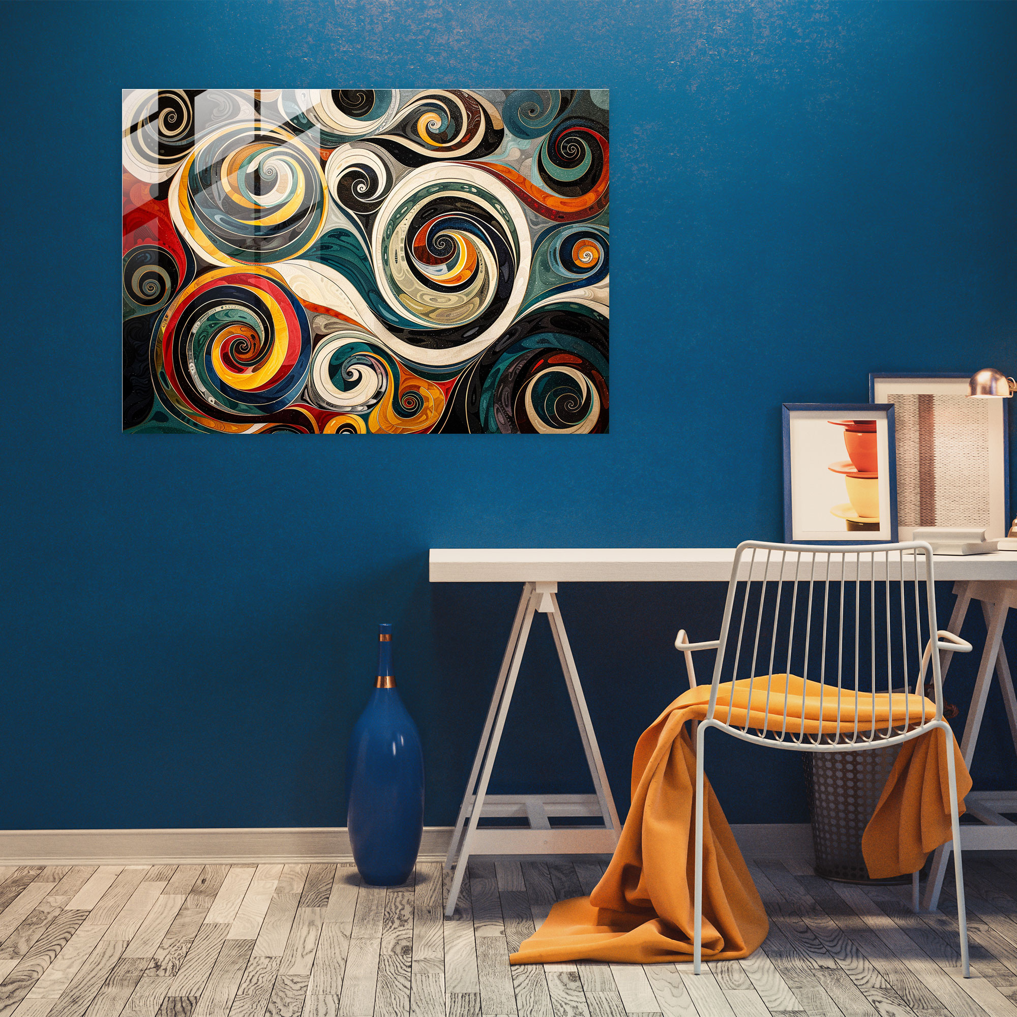 Fovism Glass Wall Art - Swirling Patterns - Fovism, Modern Art, Home Decoration, Glass Wall Art