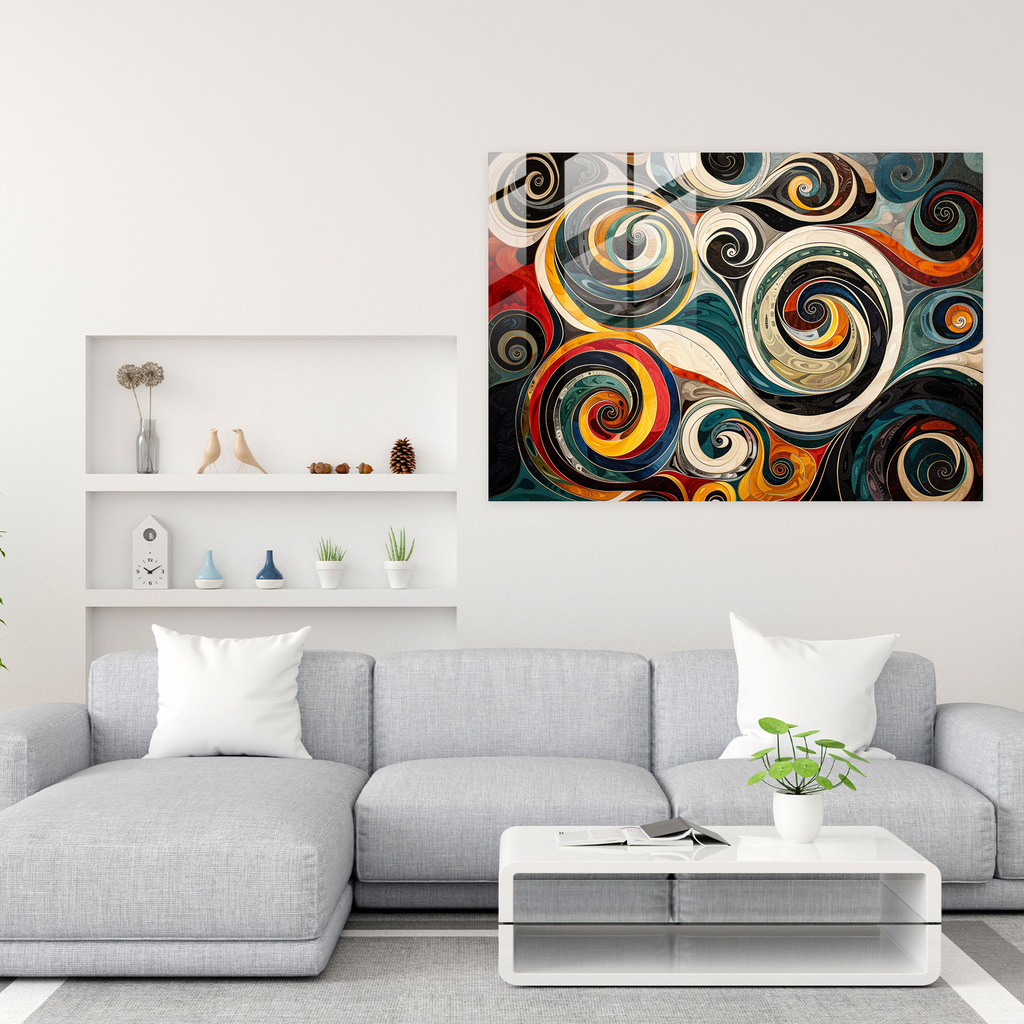 Fovism Glass Wall Art - Swirling Patterns - Fovism, Modern Art, Home Decoration, Glass Wall Art