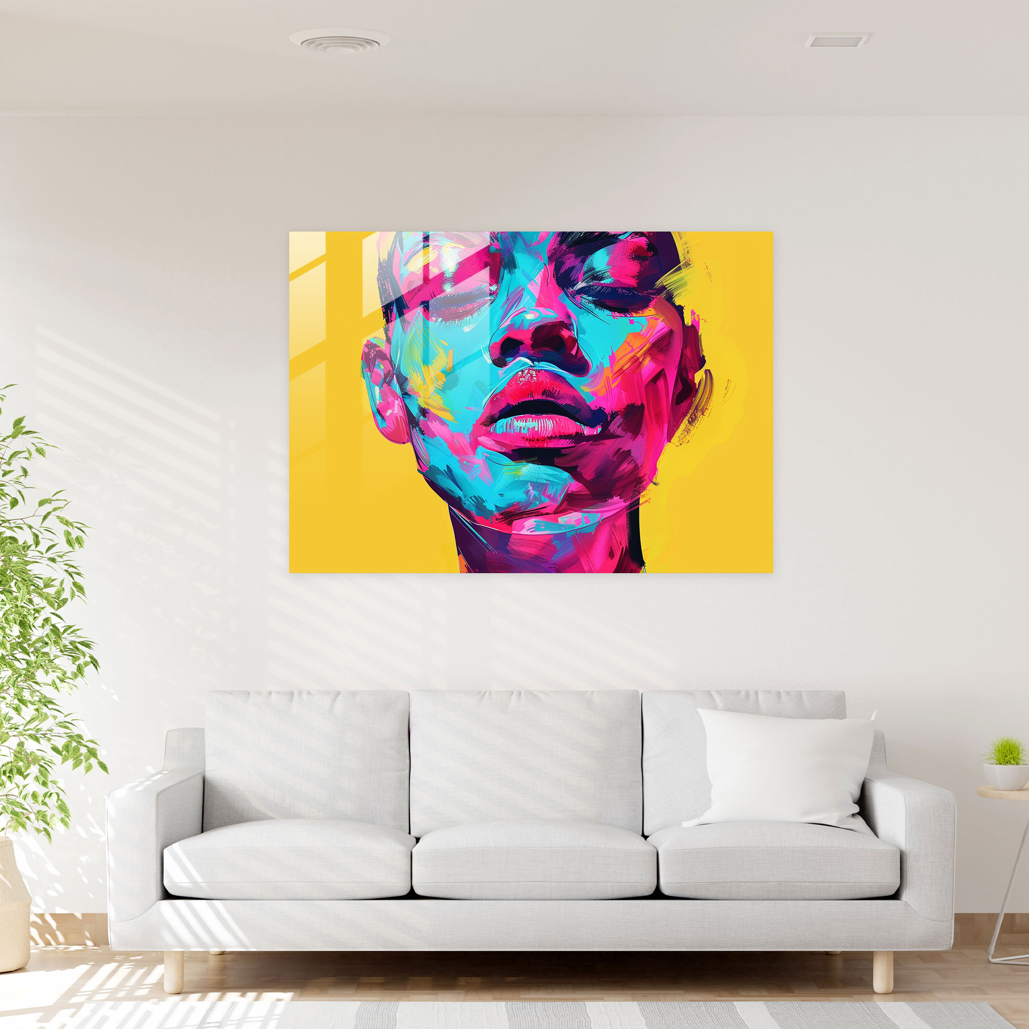 Fovism Glass Print - Vivid Portrait - Fovism, Home Decoration, Glass Print, Glass Art