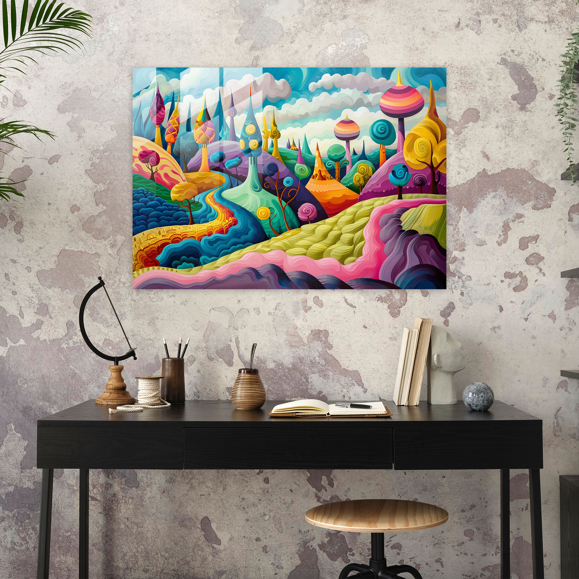 Fovism Wall Decoration - Whimsical Landscape - Fovism, Modern Art, Glass Print, Fovism Art Style