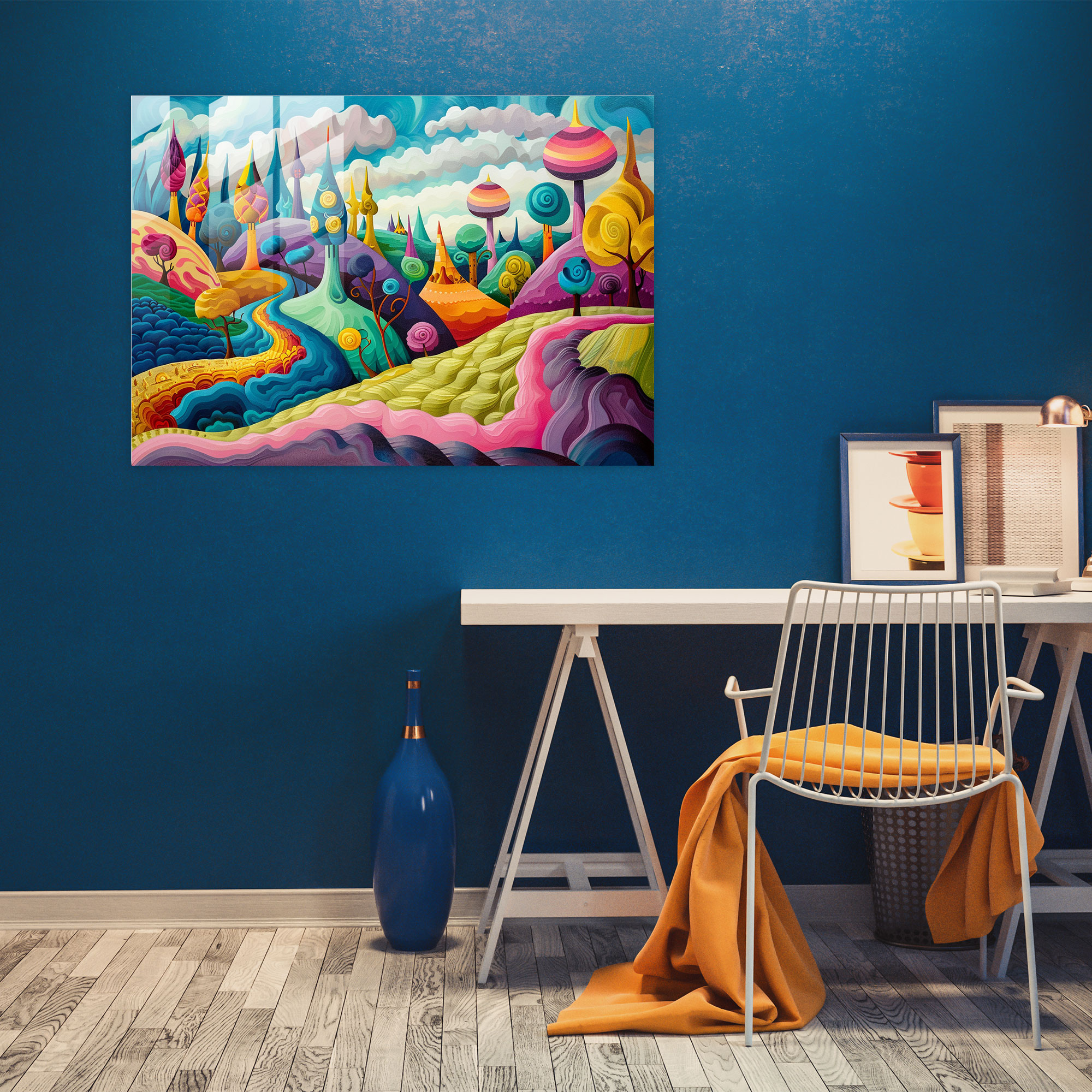 Fovism Wall Decoration - Whimsical Landscape - Fovism, Modern Art, Glass Print, Fovism Art Style