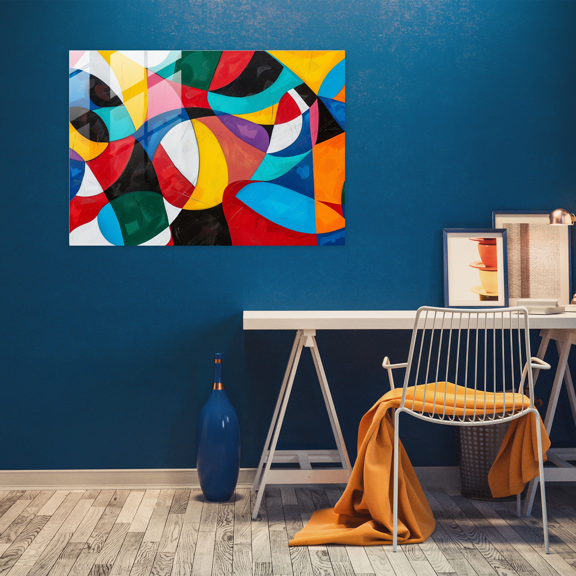 Fovism Glass Print Abstract Shapes - Fovism, Glass Wall Art, Home Decoration, Glass Print