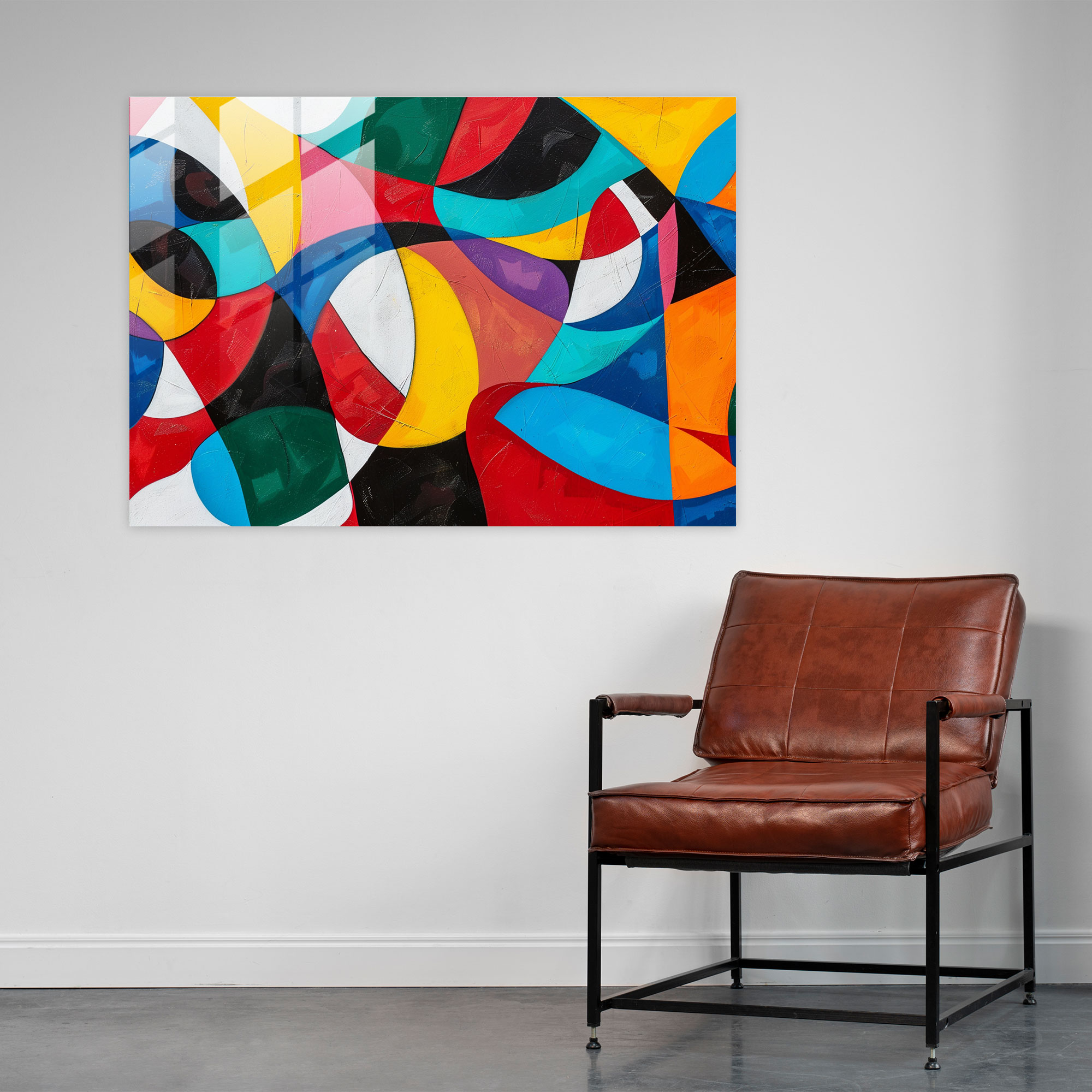Fovism Glass Print Abstract Shapes - Fovism, Glass Wall Art, Home Decoration, Glass Print