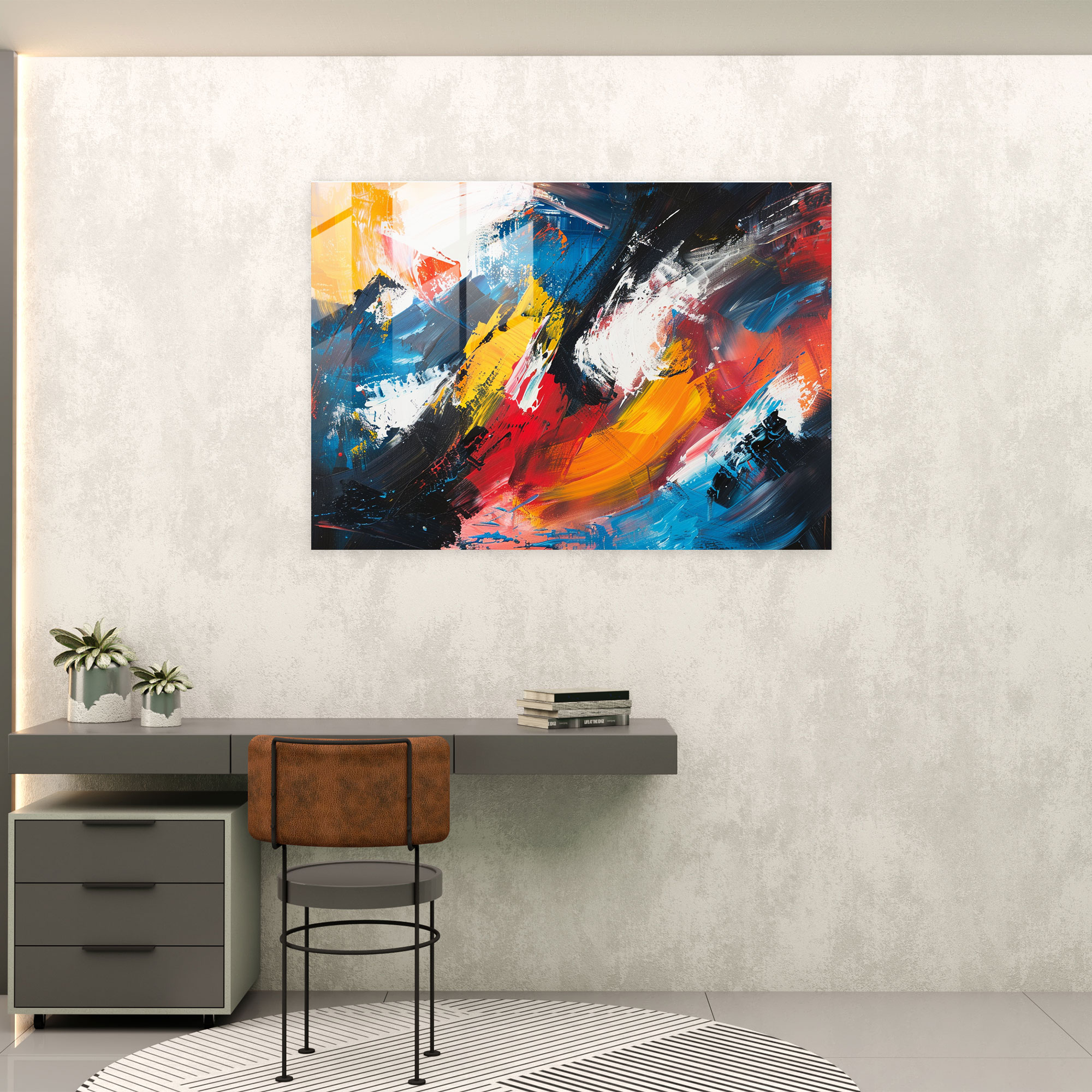 Dynamic Fovism Glass Wall Art - Fovism, Home Decoration, Glass Wall Art, Modern Art