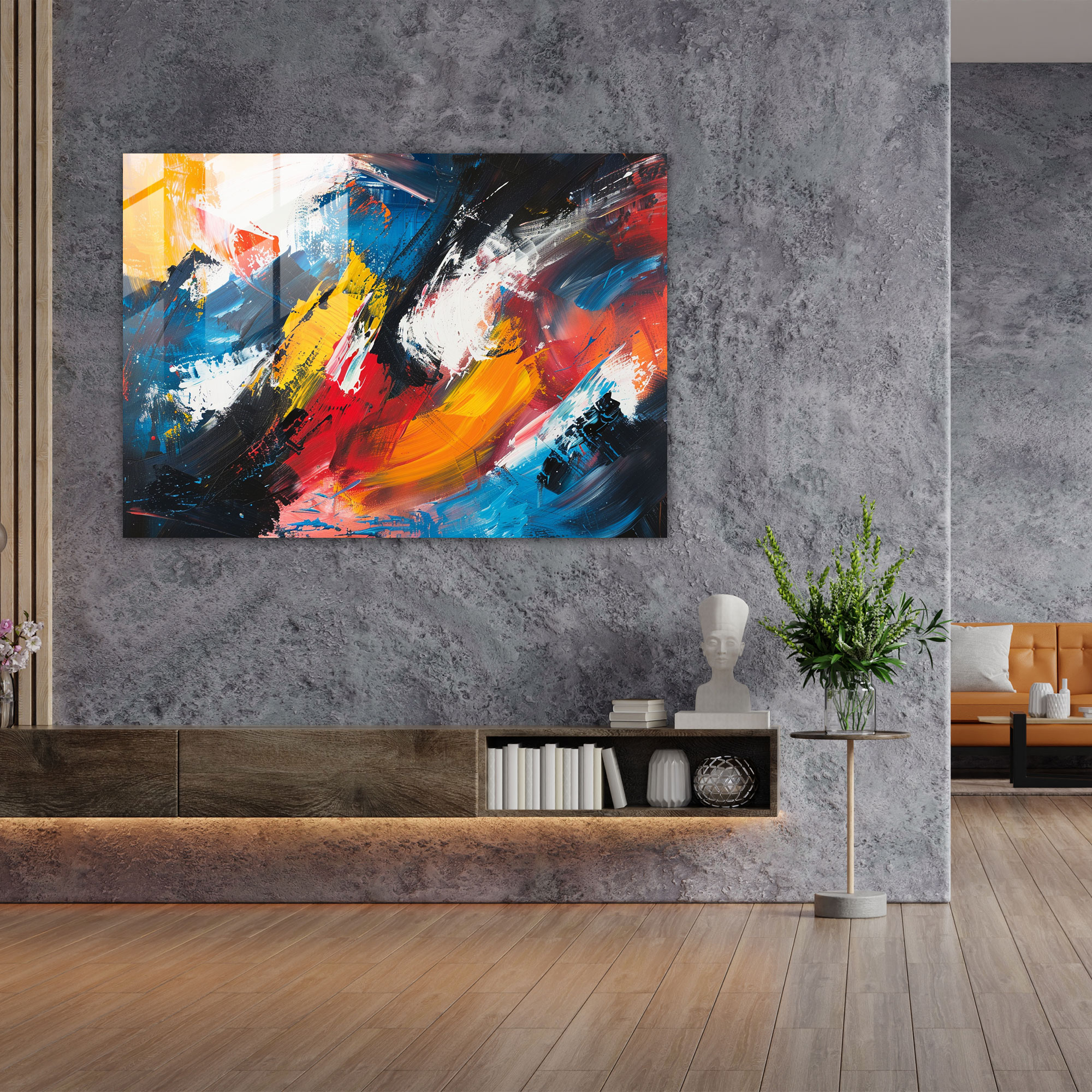 Dynamic Fovism Glass Wall Art - Fovism, Home Decoration, Glass Wall Art, Modern Art