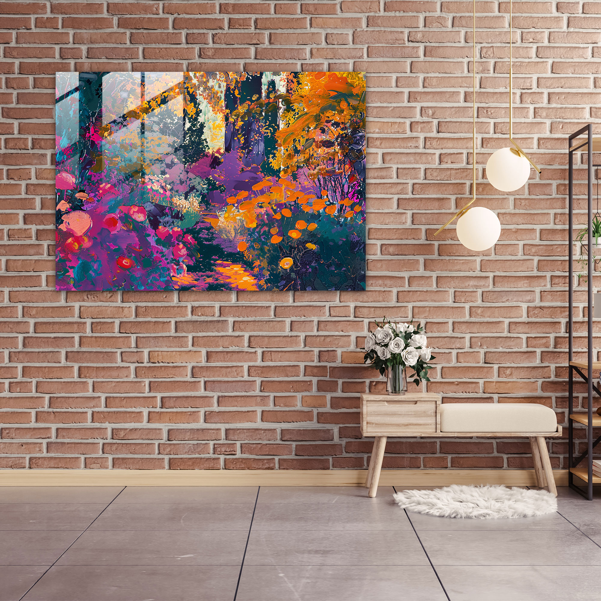Blooming Garden Fovism Glass Art - Fovism, Wall Decoration, Fovism Art Style, Home Decoration