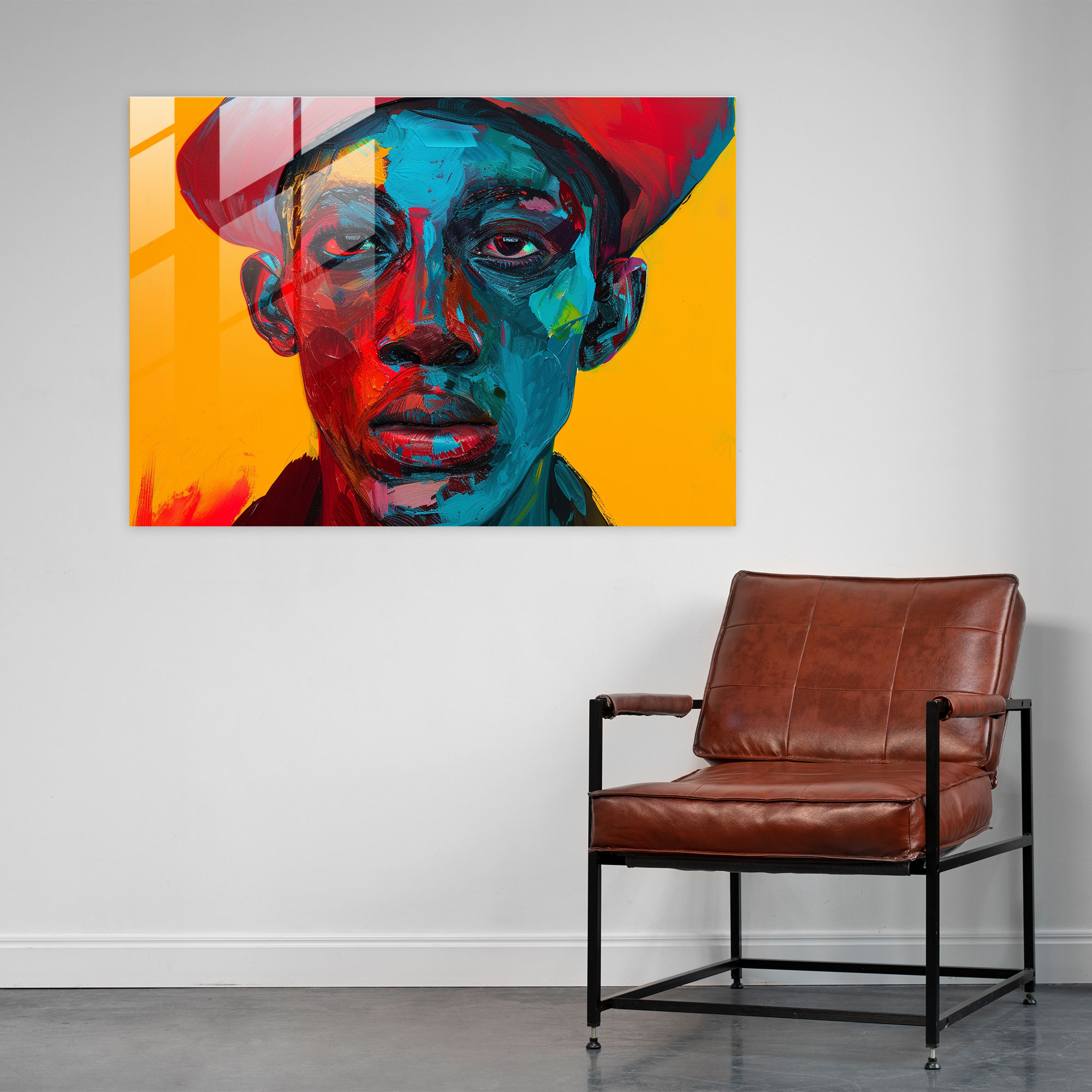 Exaggerated Portraits Fovism Glass Print - Fovism, Fovism Art Style, Home Decoration, Glass Print
