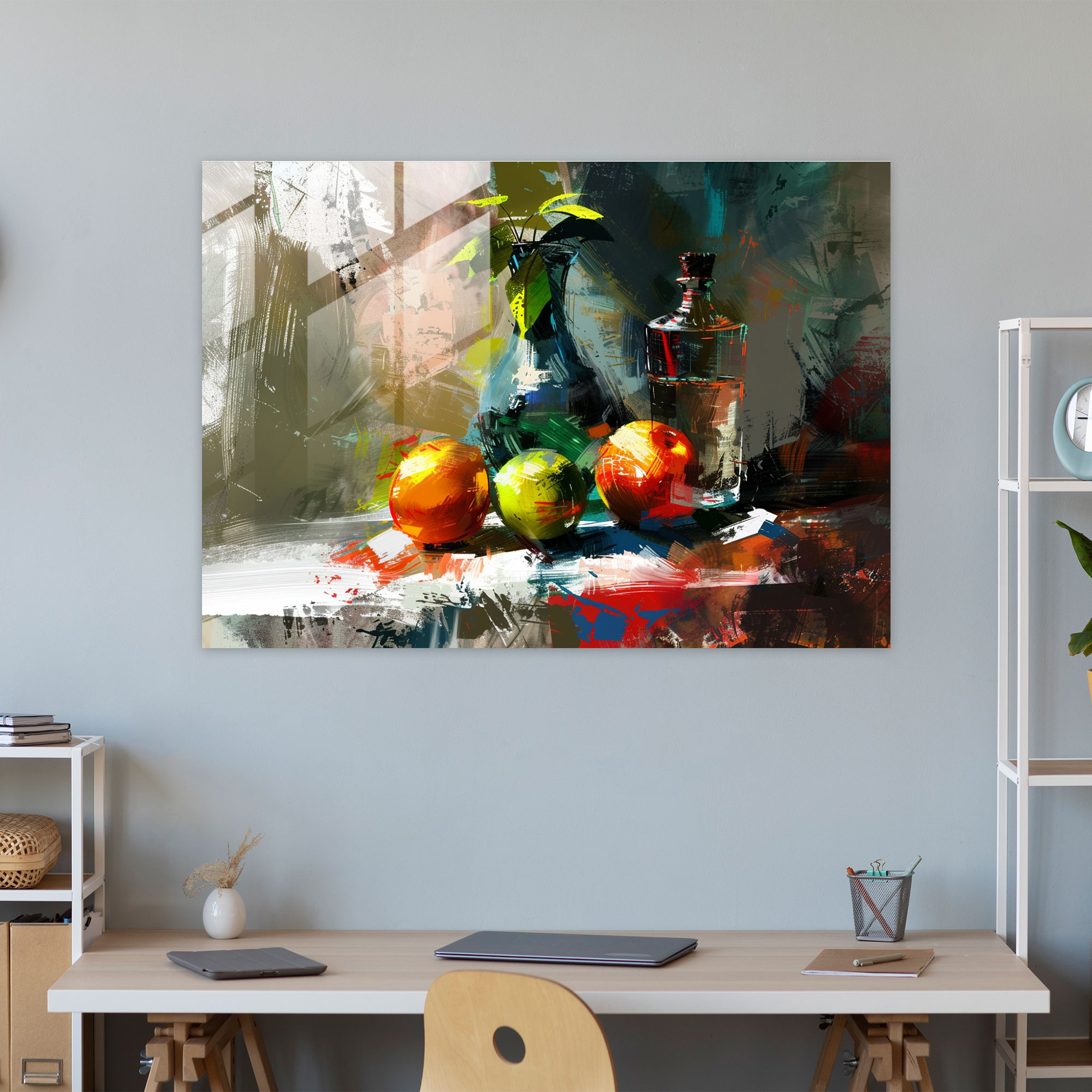 Exaggerated Still Life Fovism Glass Print - Fovism, Fovism Art Style, Glass Print, Home Decoration