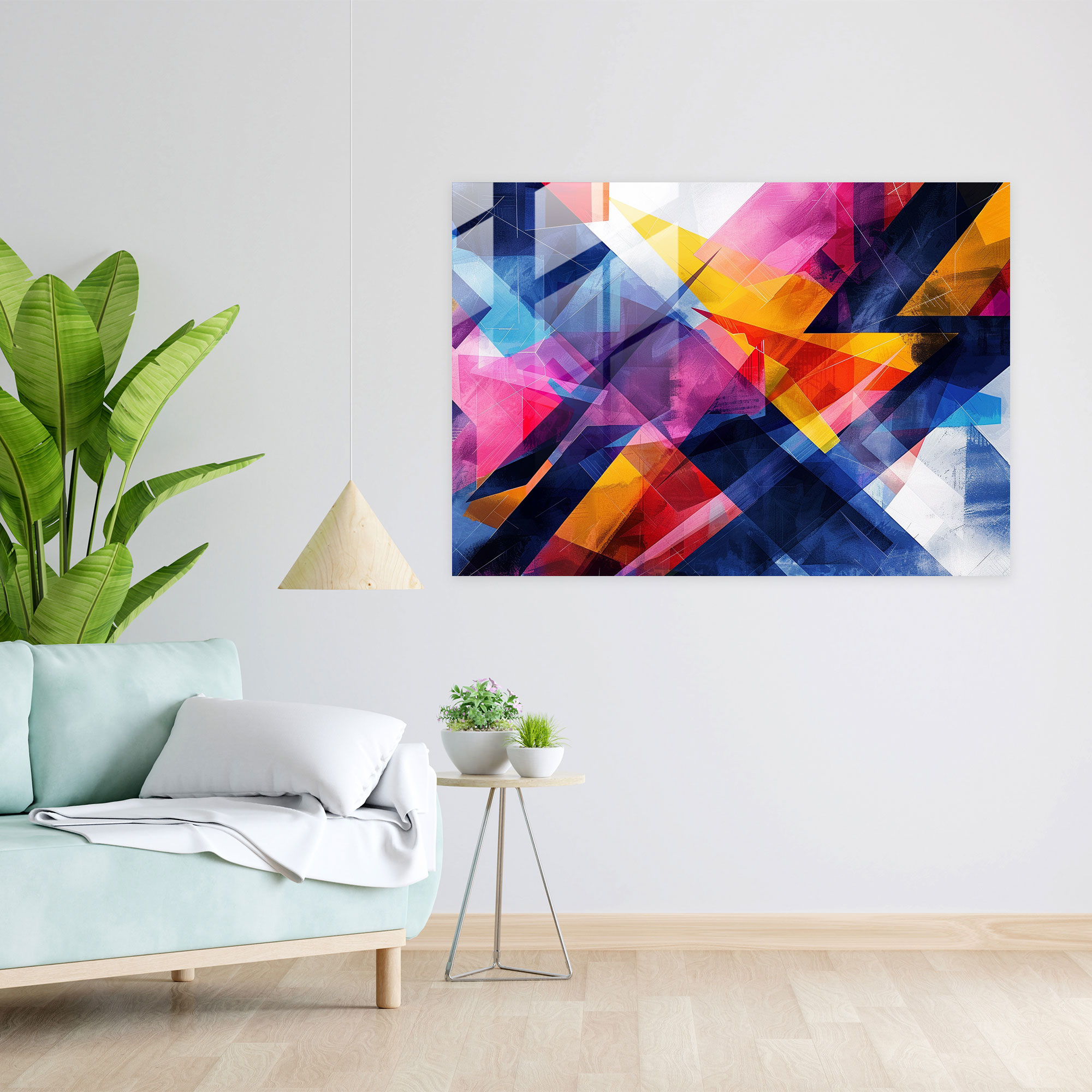 Geometric Patterns Fovism Glass Wall Art - Fovism, Modern Art, Glass Wall Art, Home Decoration