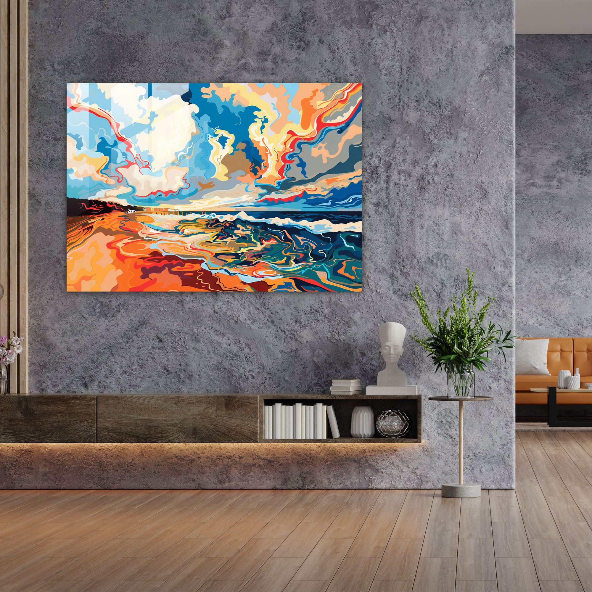 Seaside Fovism Glass Art - Fovism, Modern Art, Fovism Art Style, Home Decoration