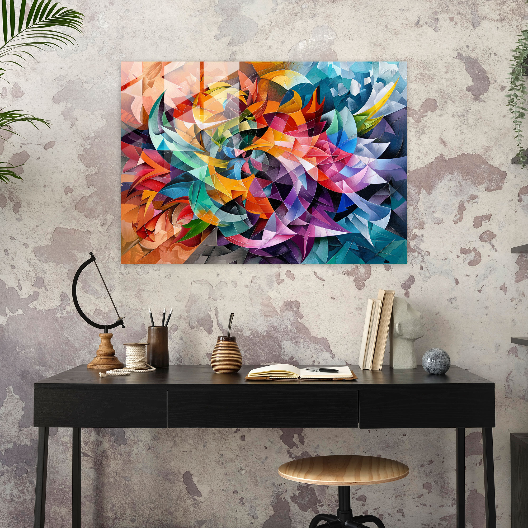 Dynamic Fusion Fovism Glass Print - Fovism, Glass Print, Modern Art, Home Decoration
