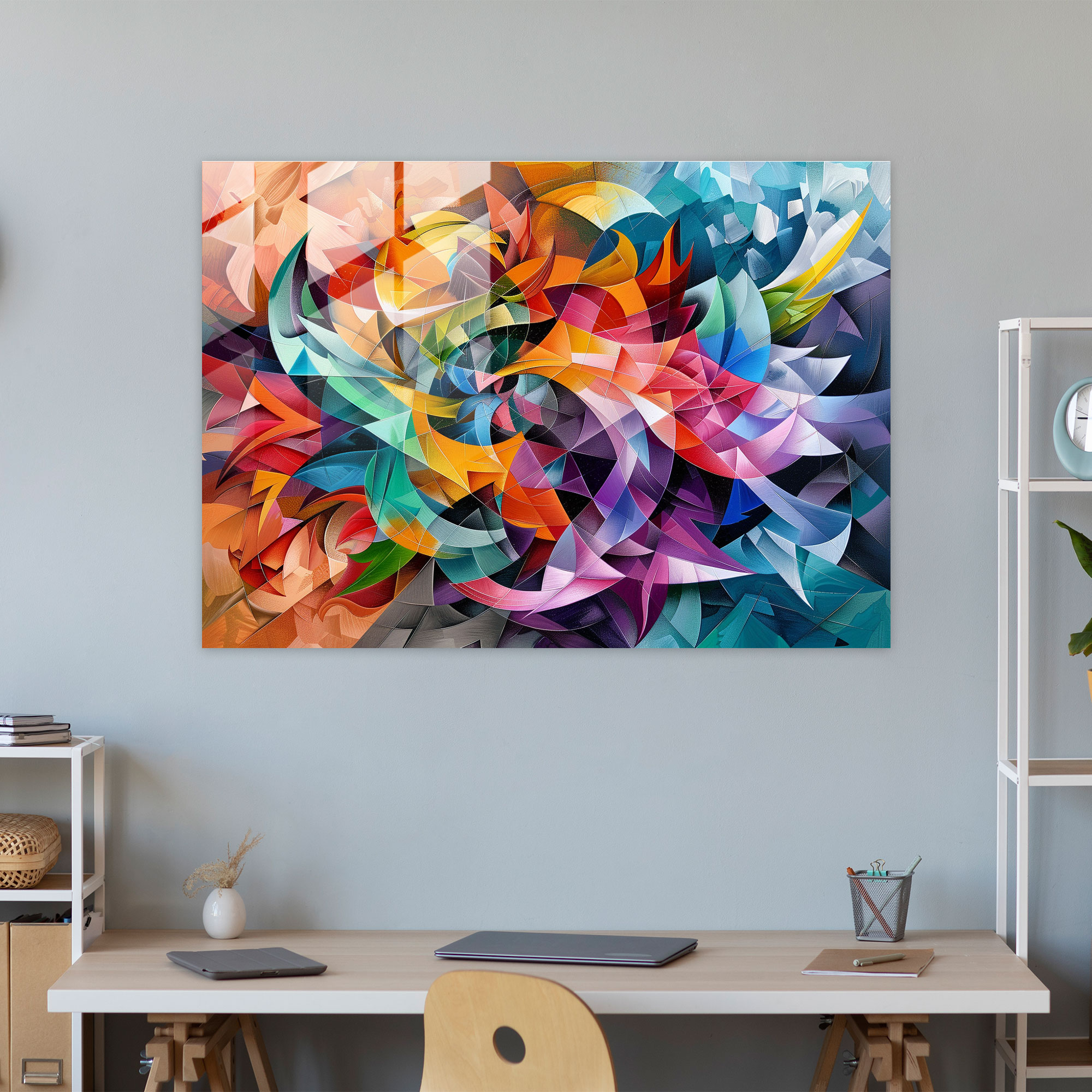 Dynamic Fusion Fovism Glass Print - Fovism, Glass Print, Modern Art, Home Decoration