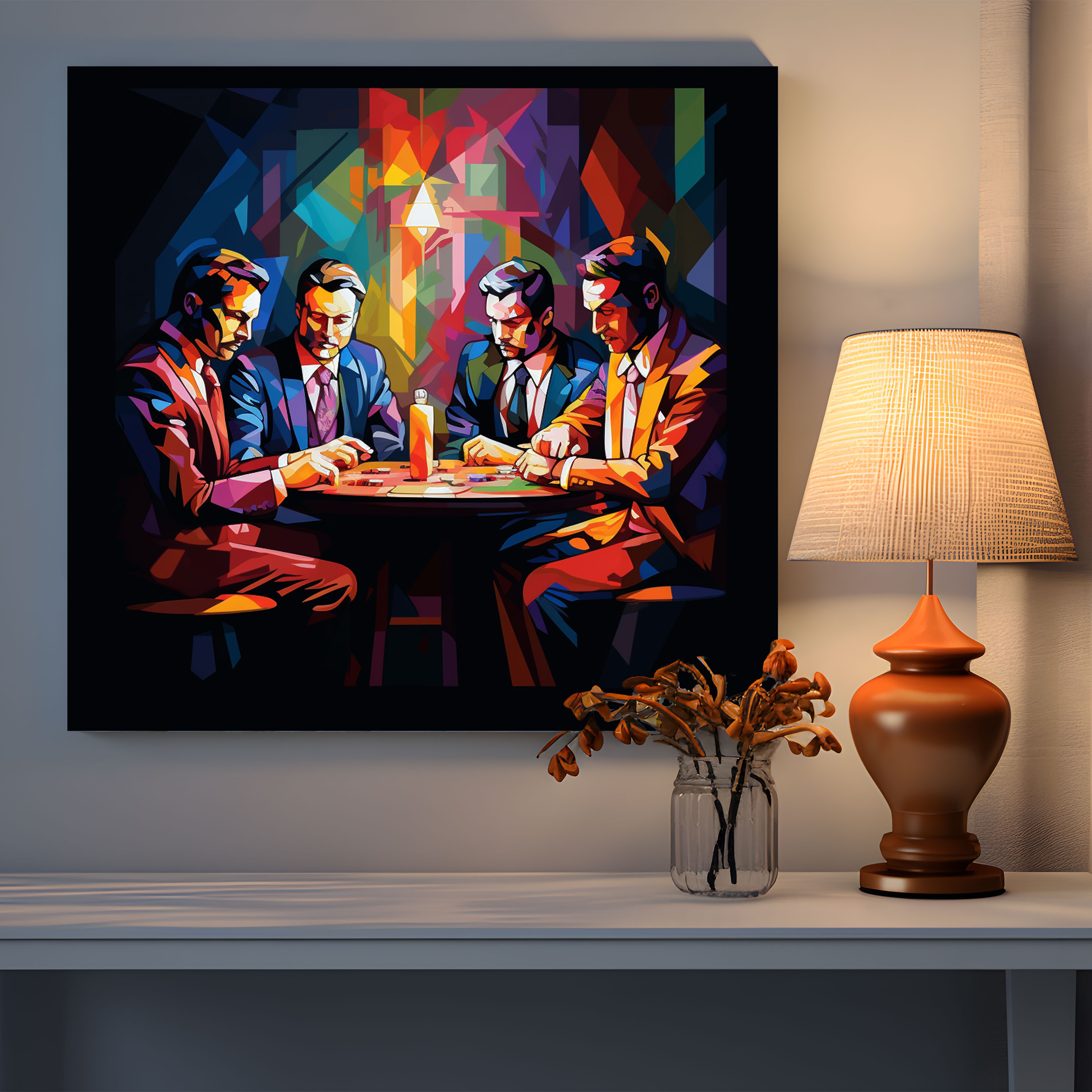 Goodfellas Pop Art Canvas Print - Goodfellas, Canvas Wall Art, Dimly Lit Room, Mobsters
