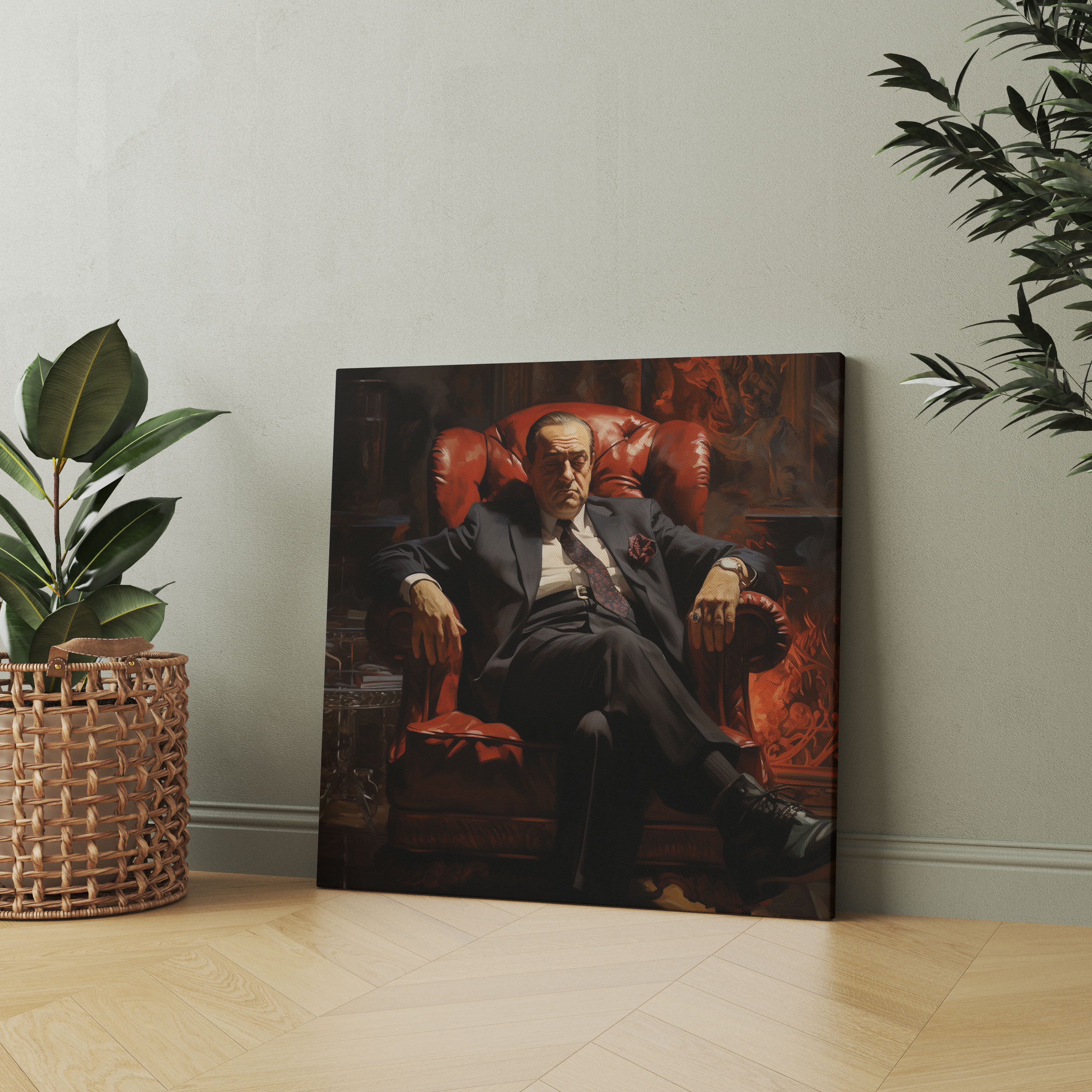 Goodfellas Traditional Oil Painting - Goodfellas, Canvas Wall Art, Luxurious Armchair, Wall Decoration