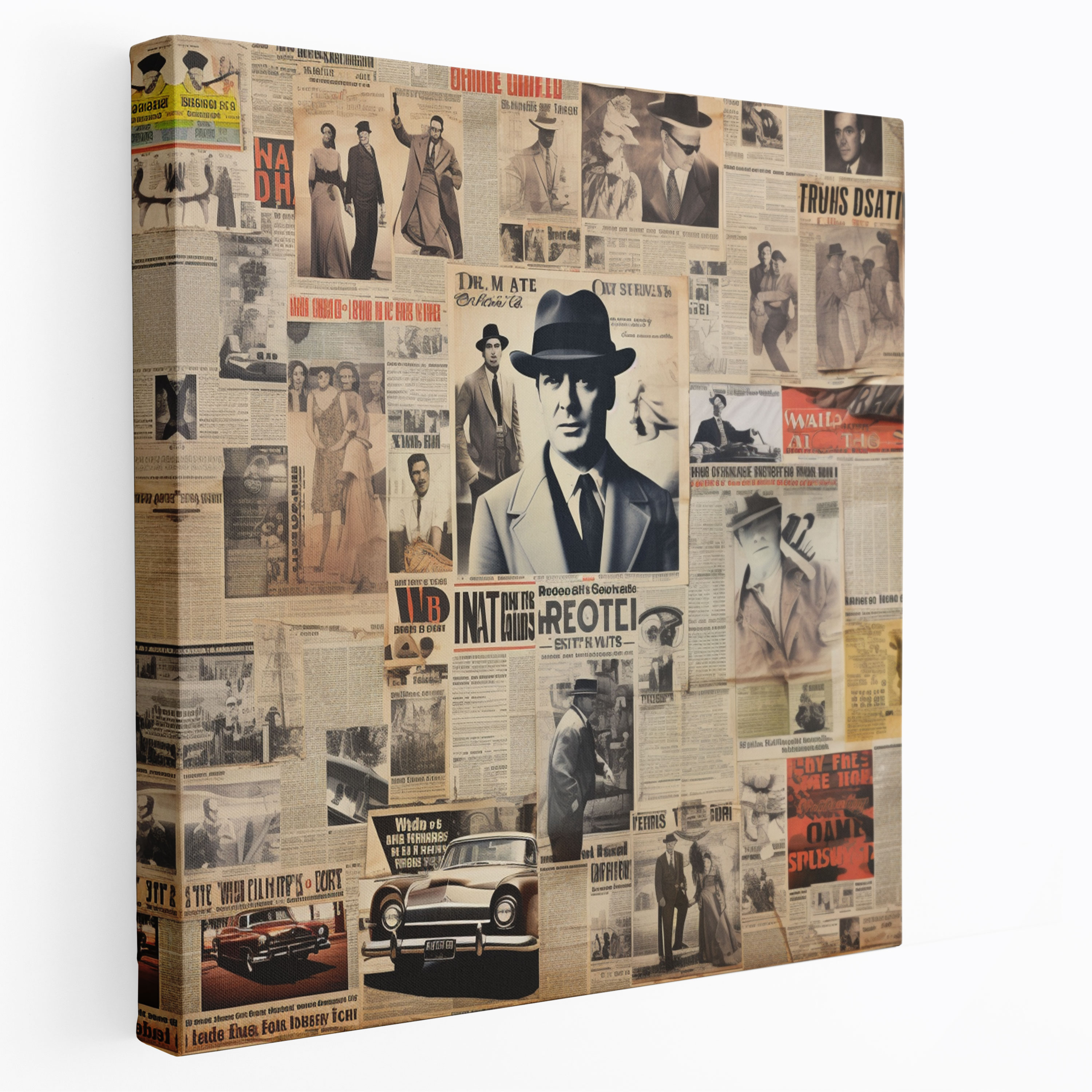 Goodfellas Vintage Newspaper Collage Canvas Print - Goodfellas, Wall Art, Unique And Eye-Catching Piece, Wall Decoration