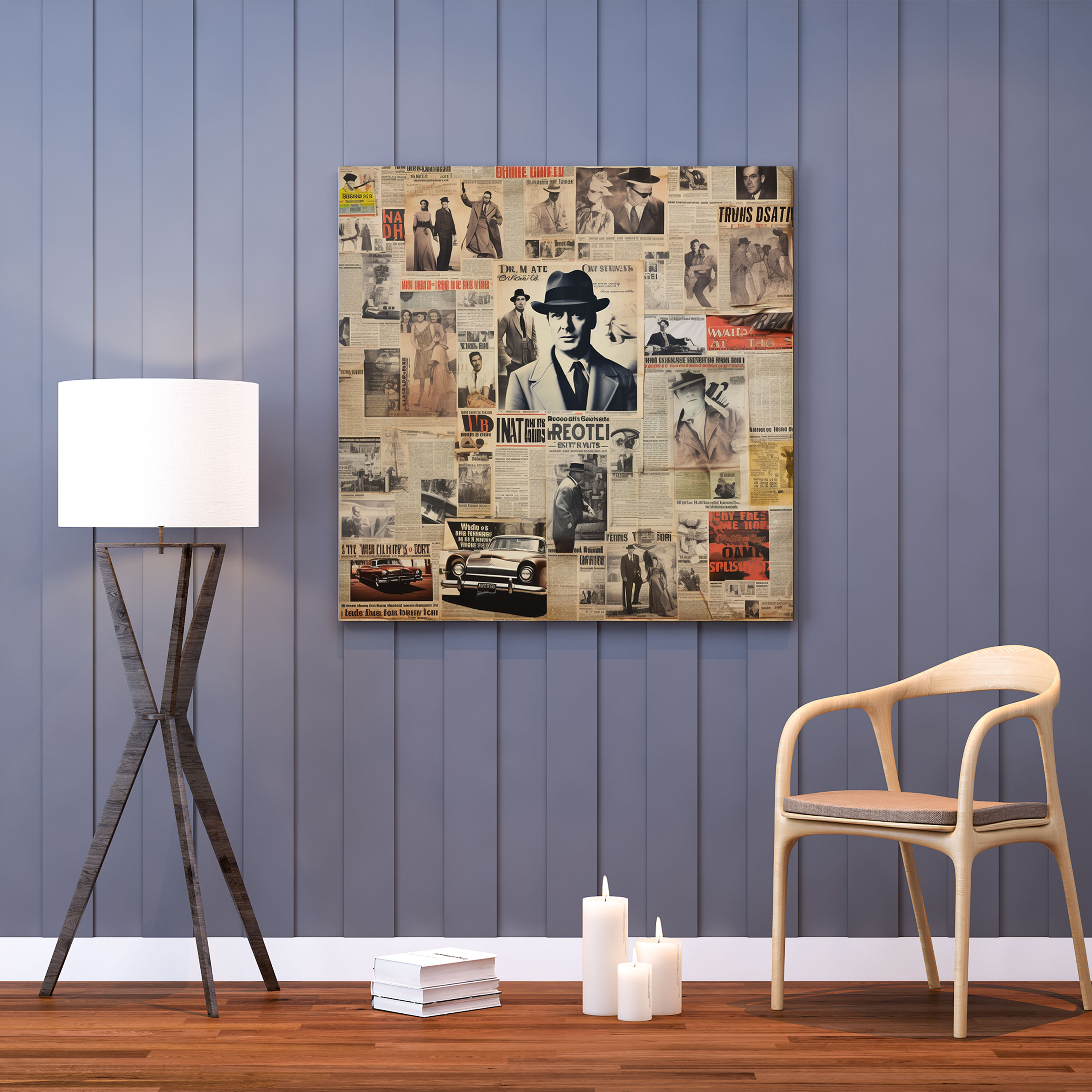 Goodfellas Vintage Newspaper Collage Canvas Print - Goodfellas, Wall Art, Unique And Eye-Catching Piece, Wall Decoration
