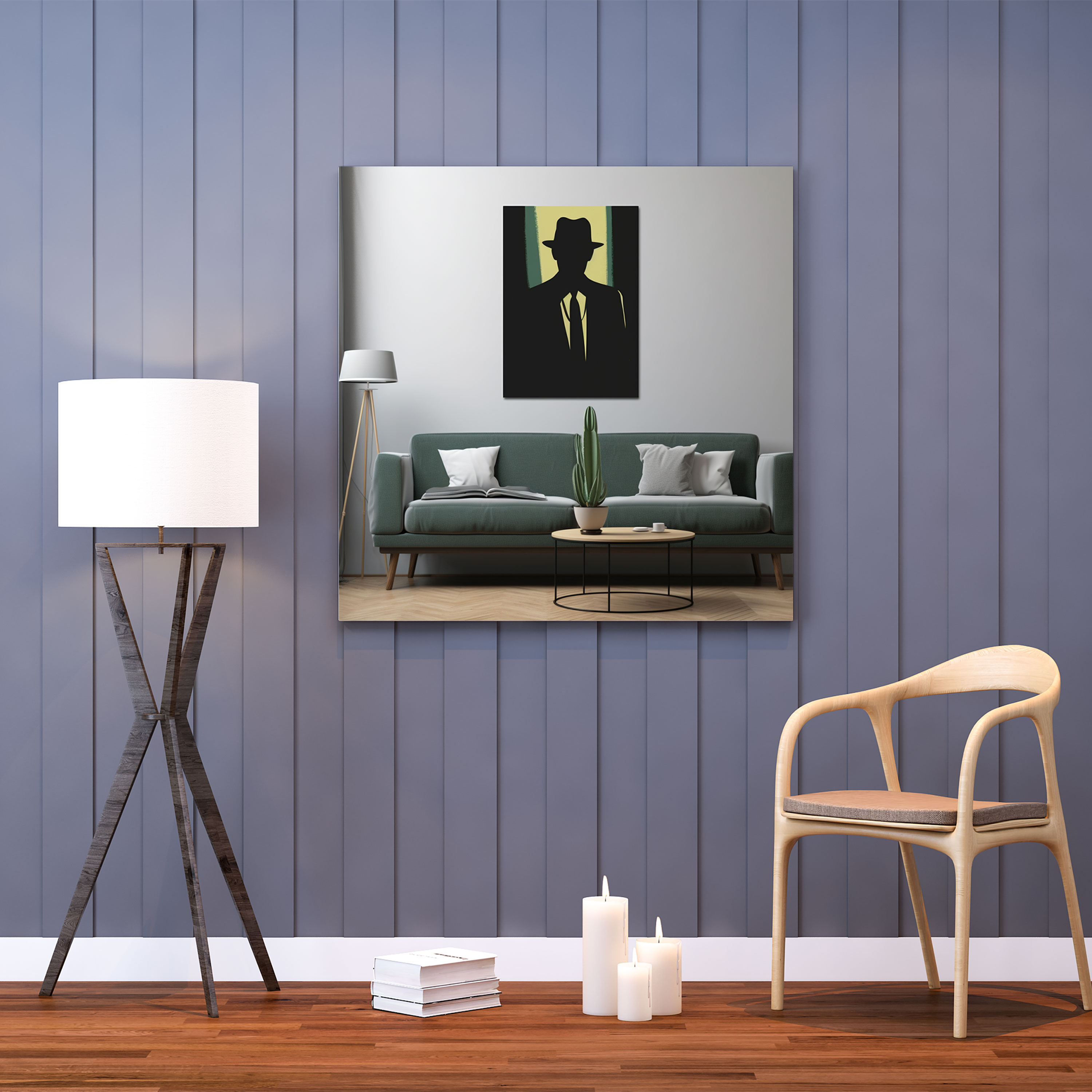 Goodfellas Contemporary Canvas Print - Goodfellas, Silhouette, Mob Boss, Bold Backdrop