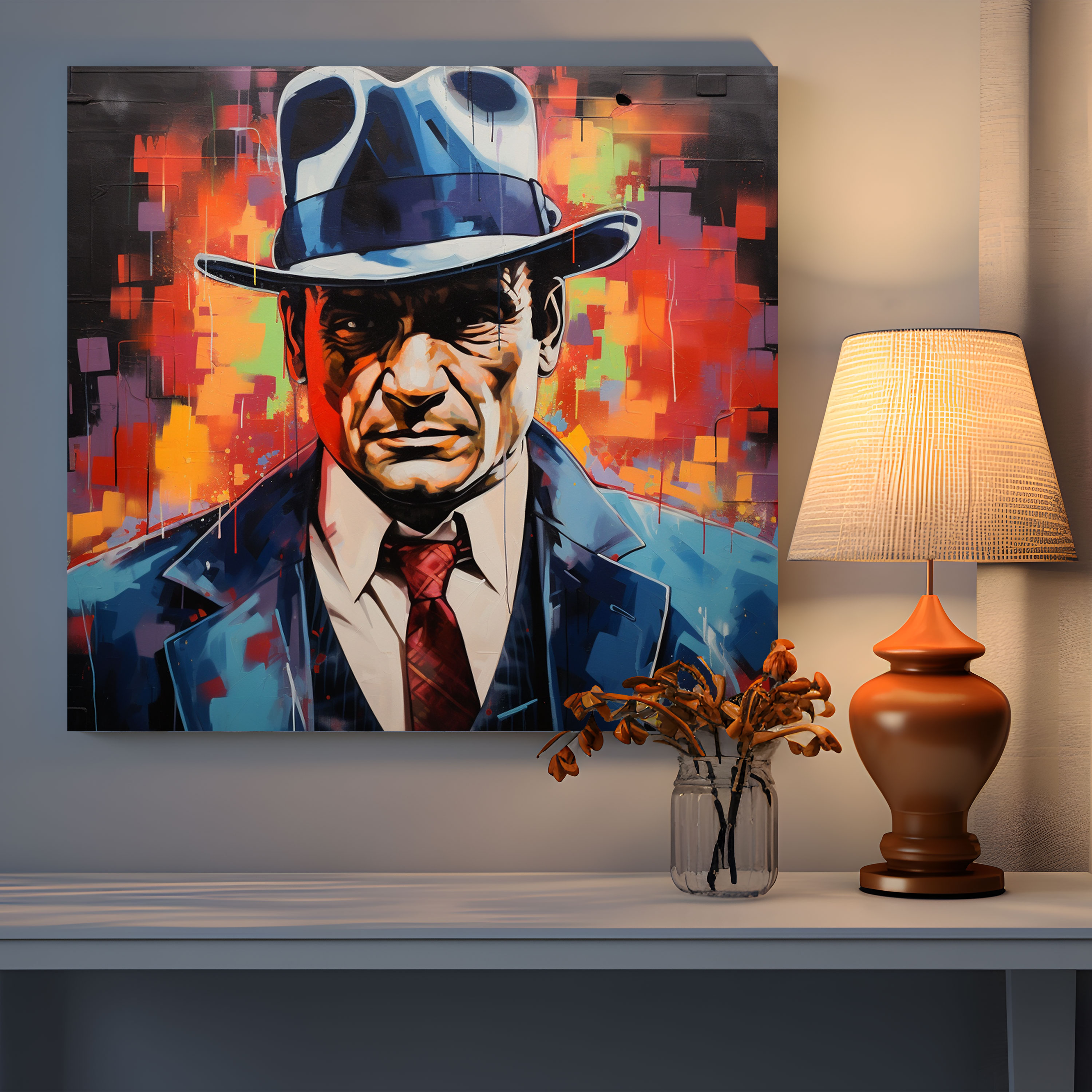 Goodfellas Wall Decoration - Colorful Mob Boss Graffiti Art - Goodfellas, Canvas Print, Street Art, Dominance