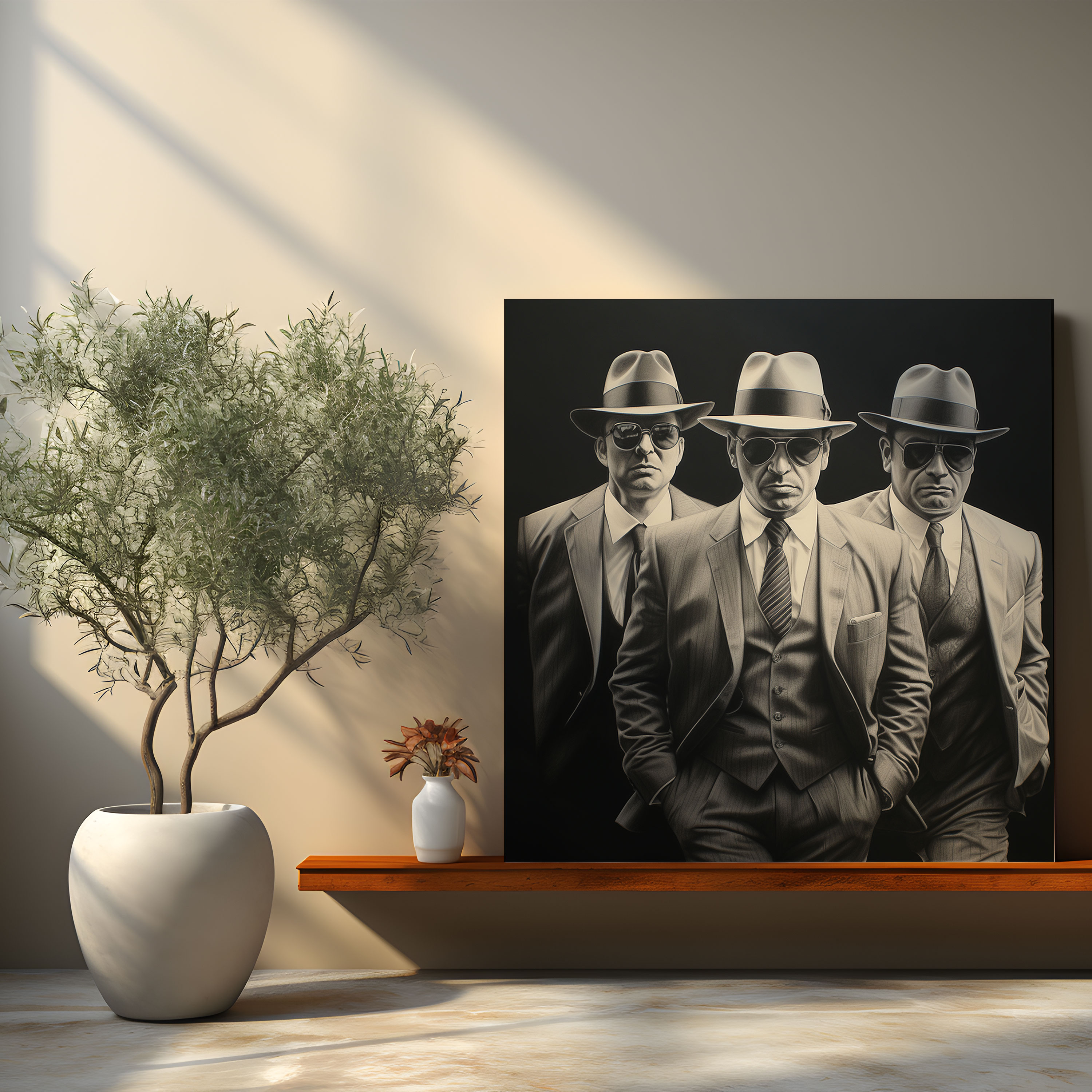 Goodfellas Canvas Print - Realistic Pencil Sketch Of Mobsters - Goodfellas, Mystery, Wall Art, Goodfellas